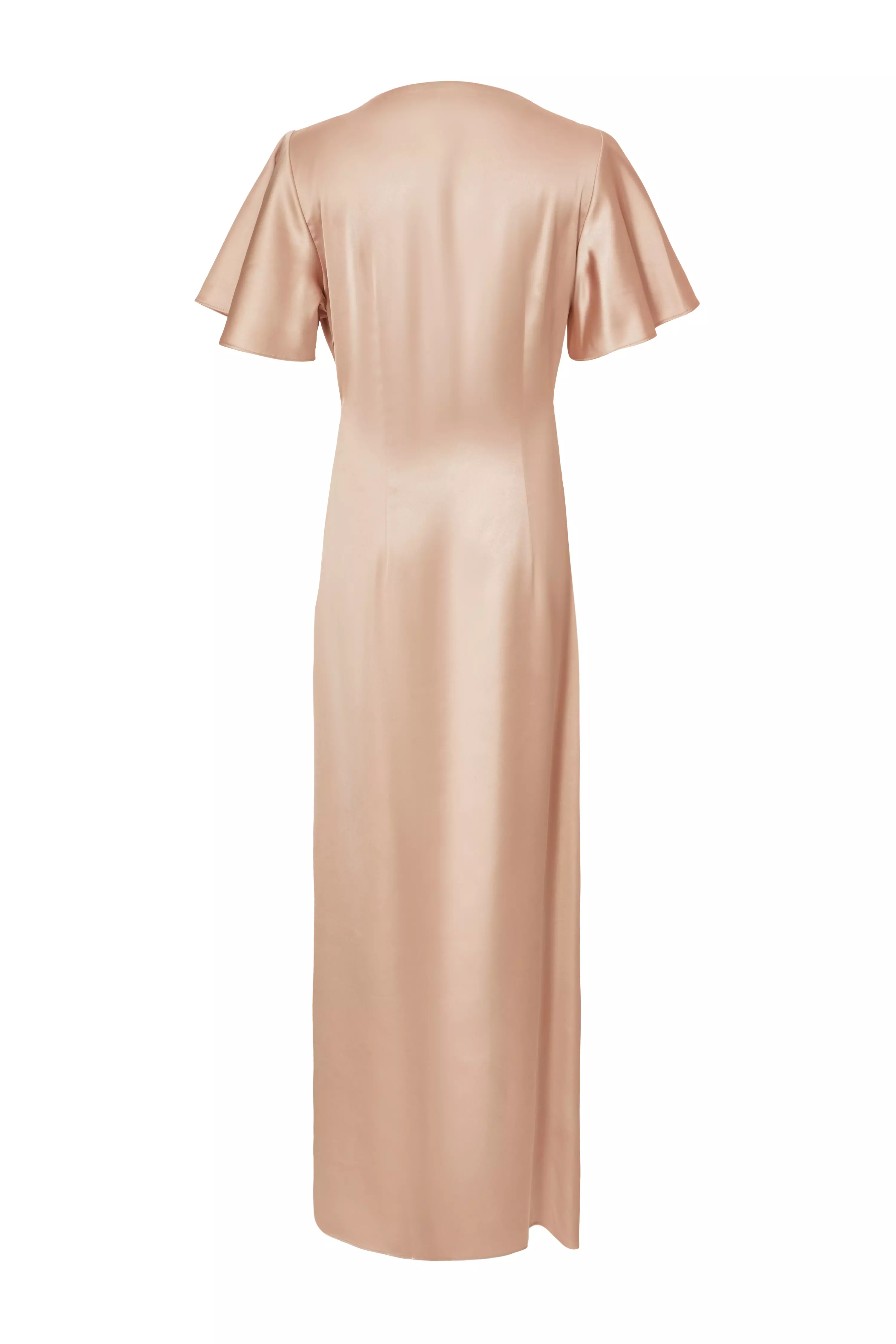 Champagne Knot Front Maxi Dress