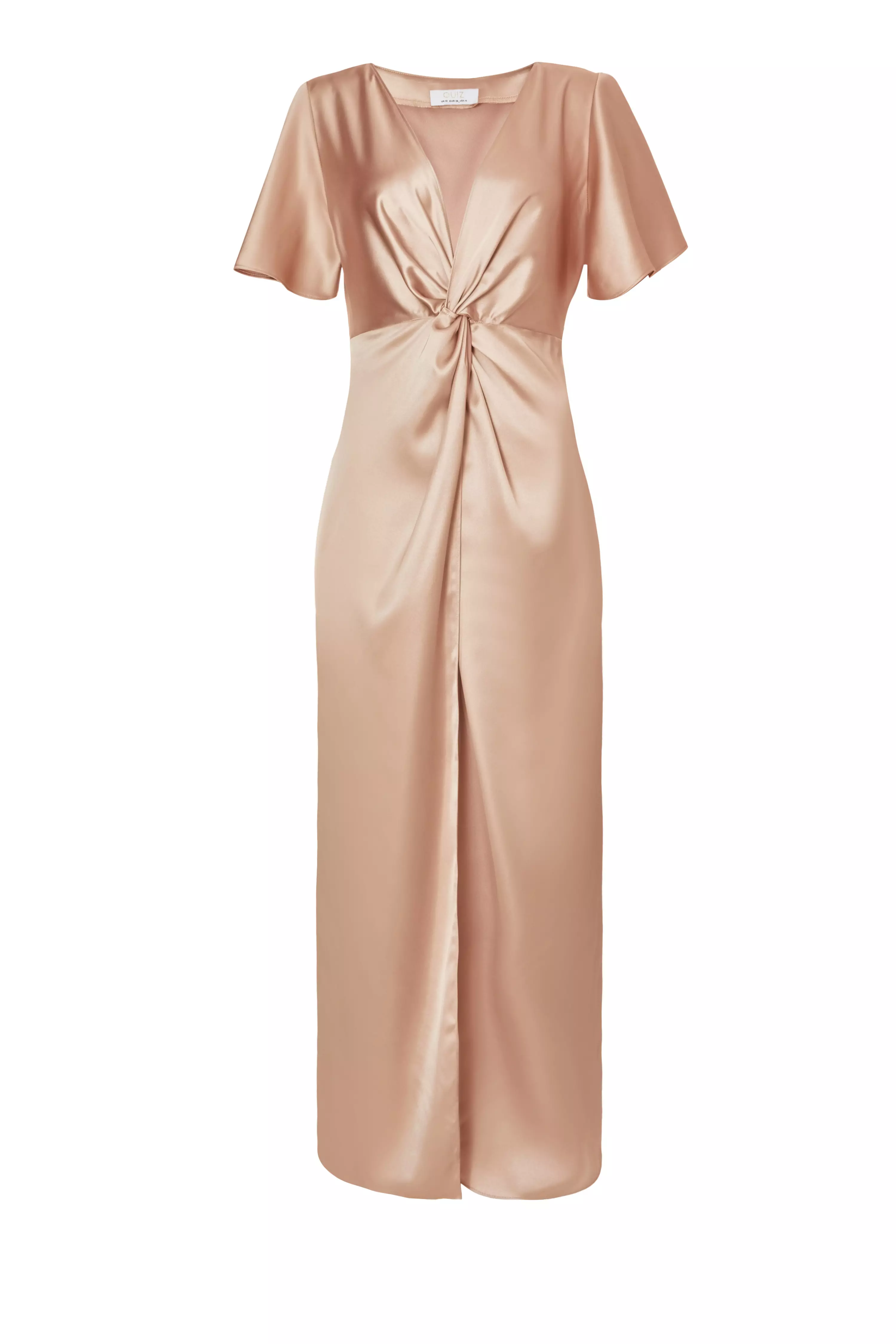 Champagne Knot Front Maxi Dress