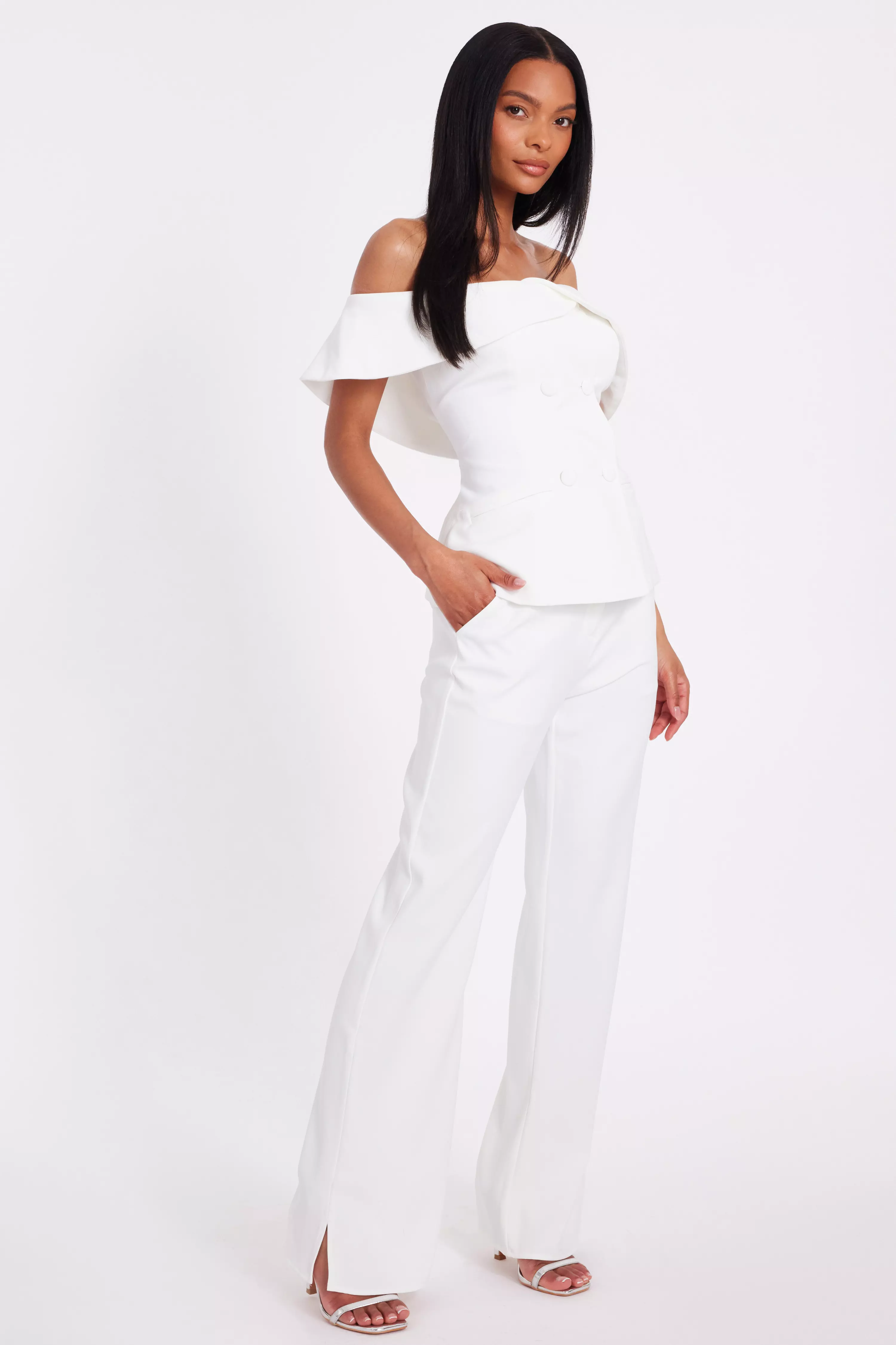 Cream Tailored Trousers