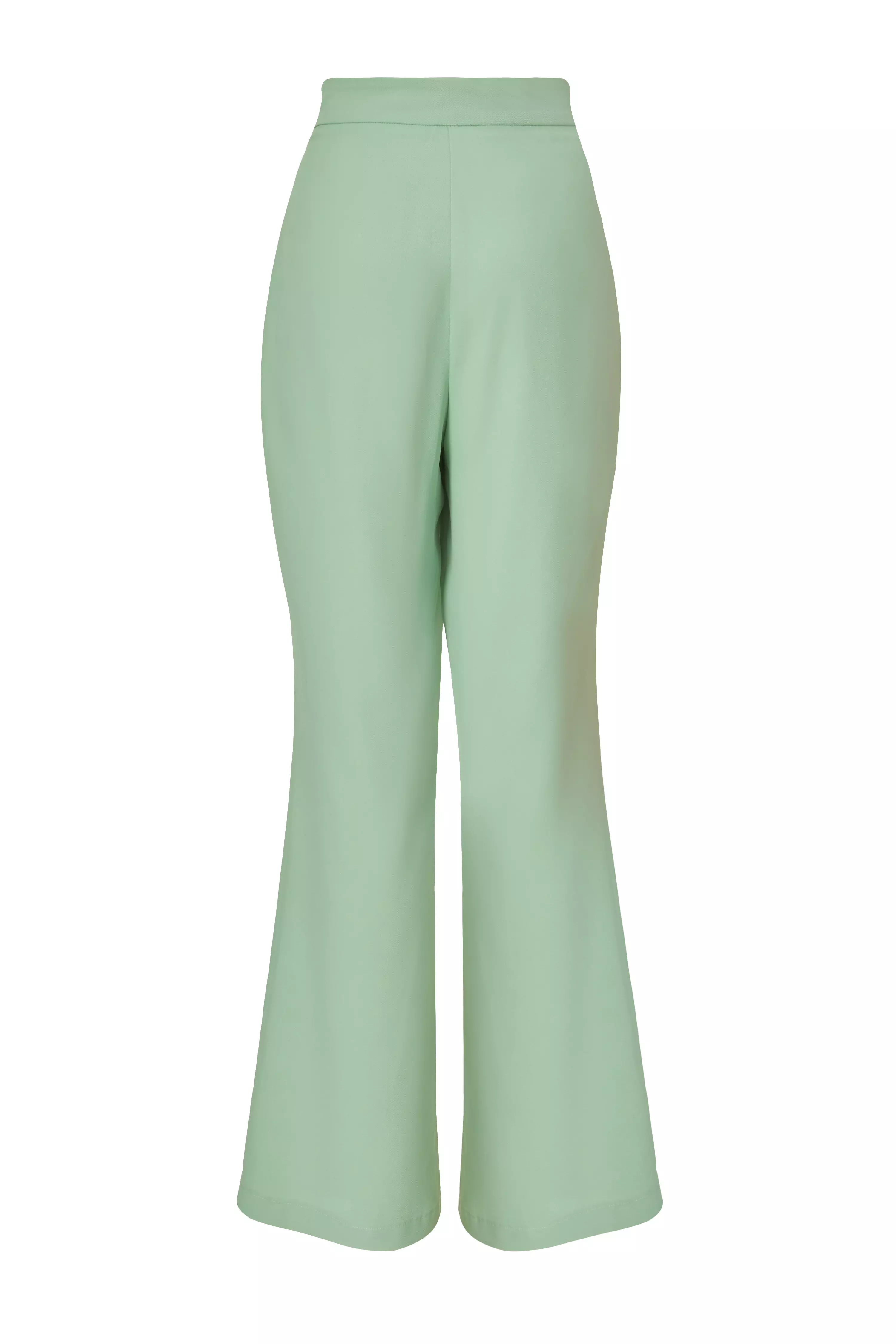 Mint Woven Flared Trousers