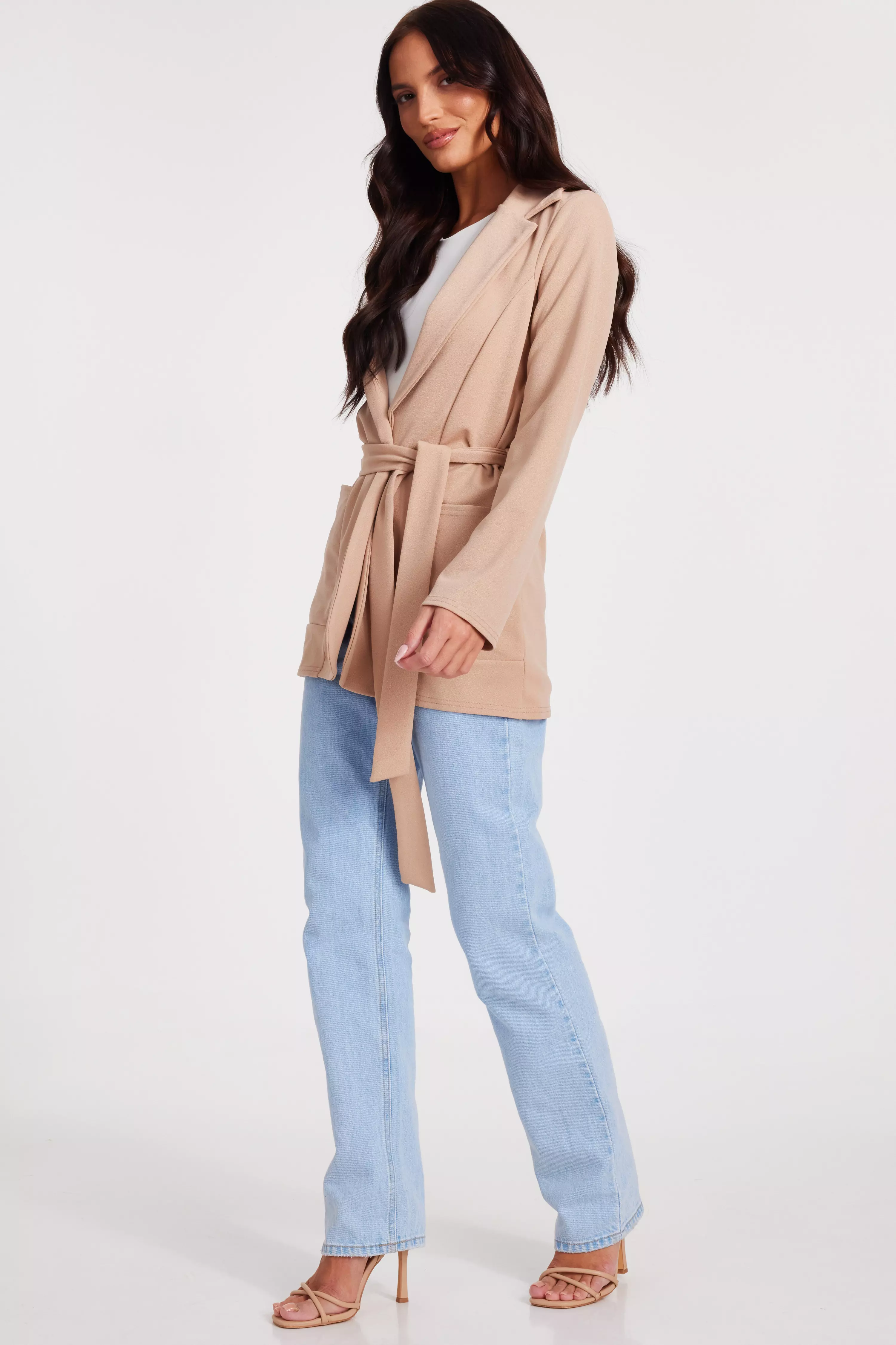 Stone Tie Waist Blazer