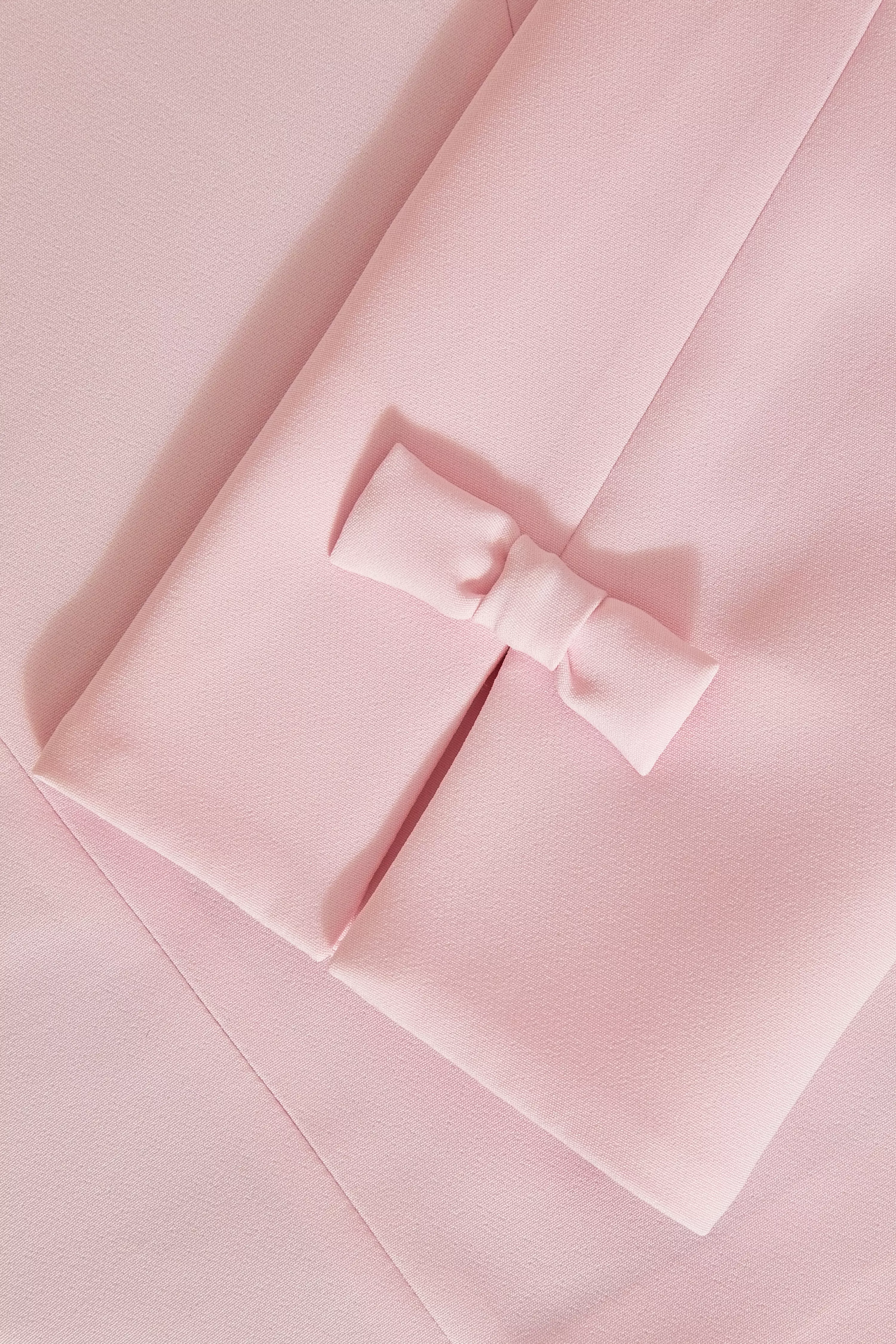 Pale Pink Bow Sleeve Cropped Blazer