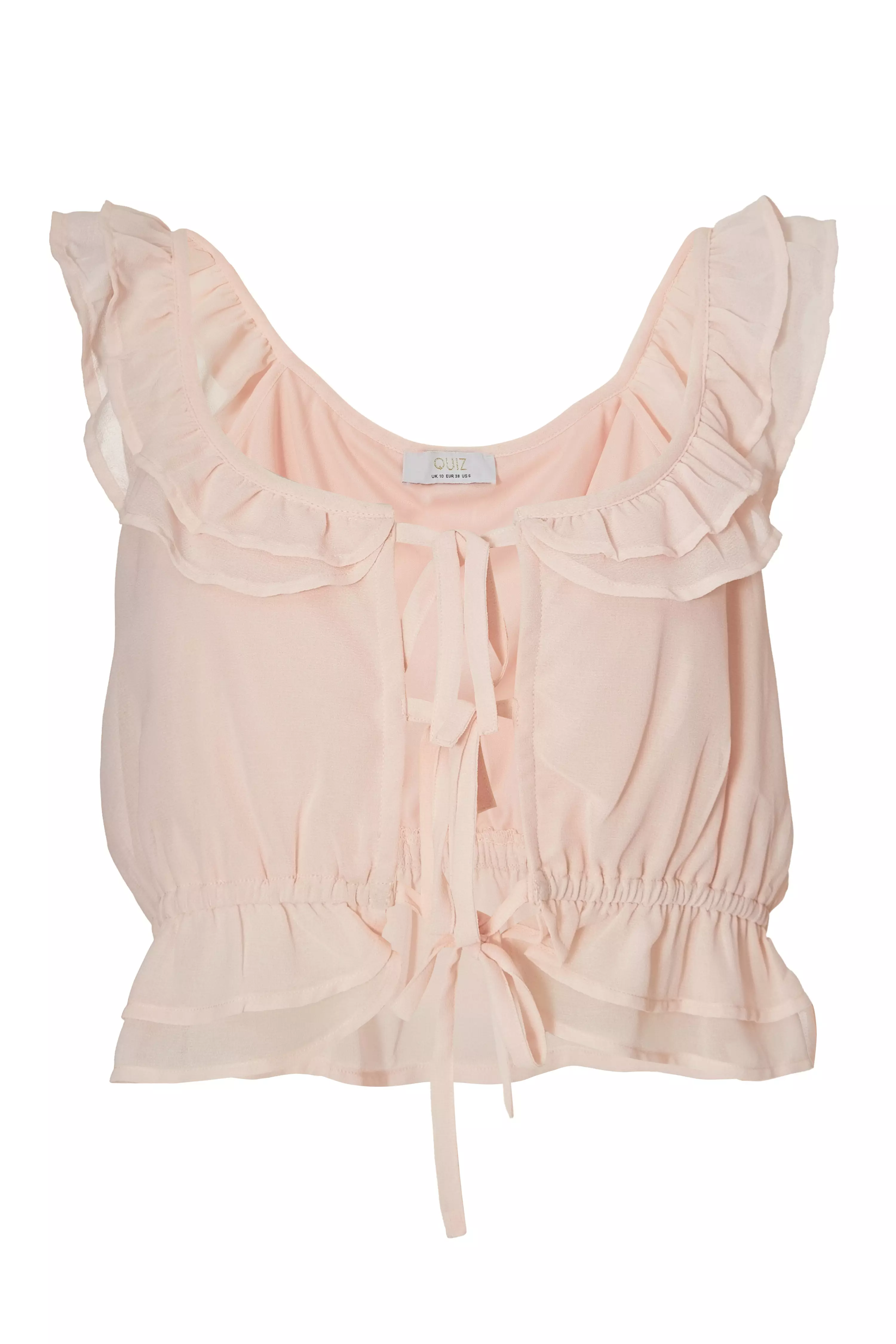 Baby Pink Ruffle Crop Top