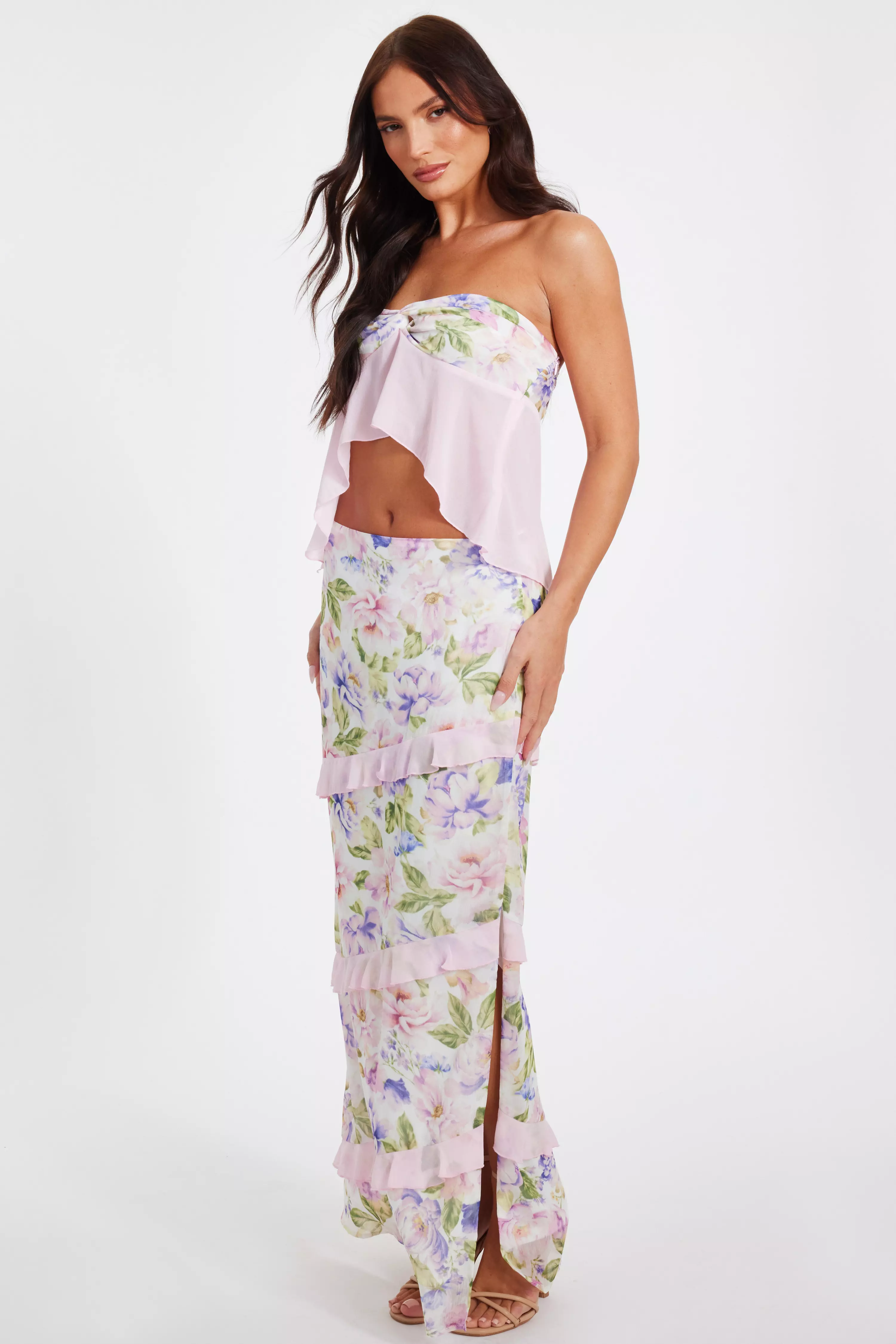 Baby Pink Floaty Bandeau Top
