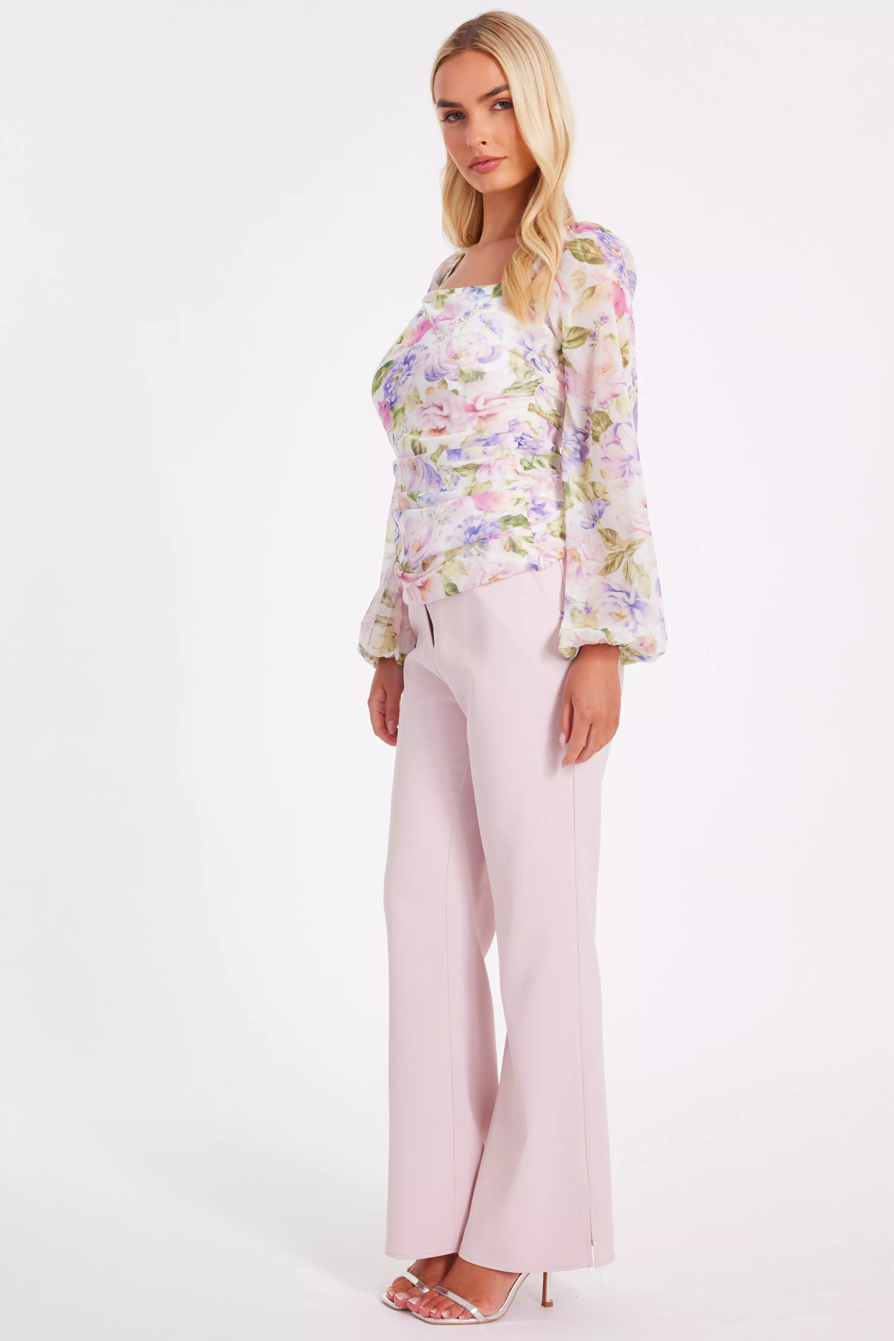 Chiffon Floral Long Sleeve Top