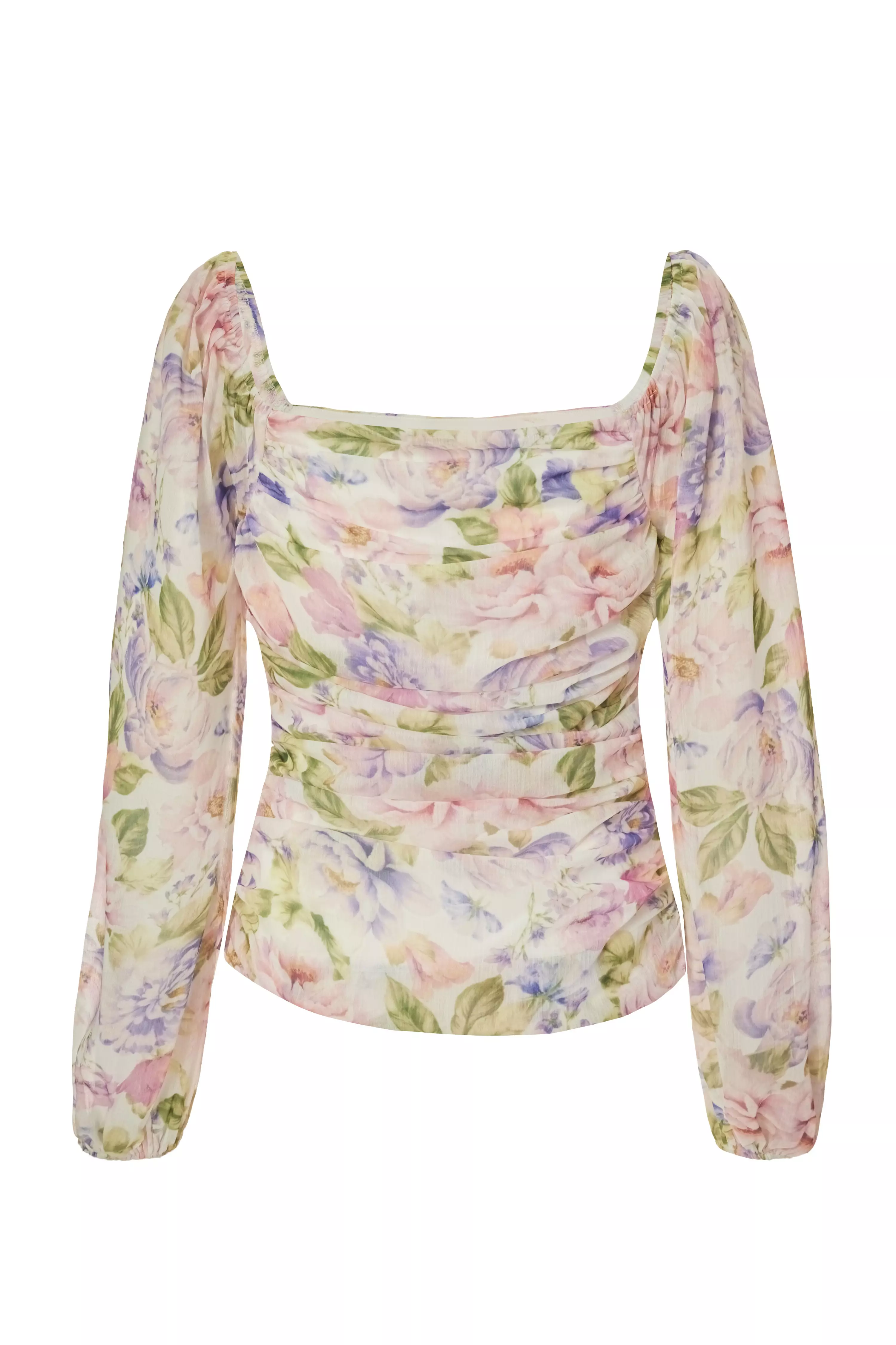 Chiffon Floral Long Sleeve Top