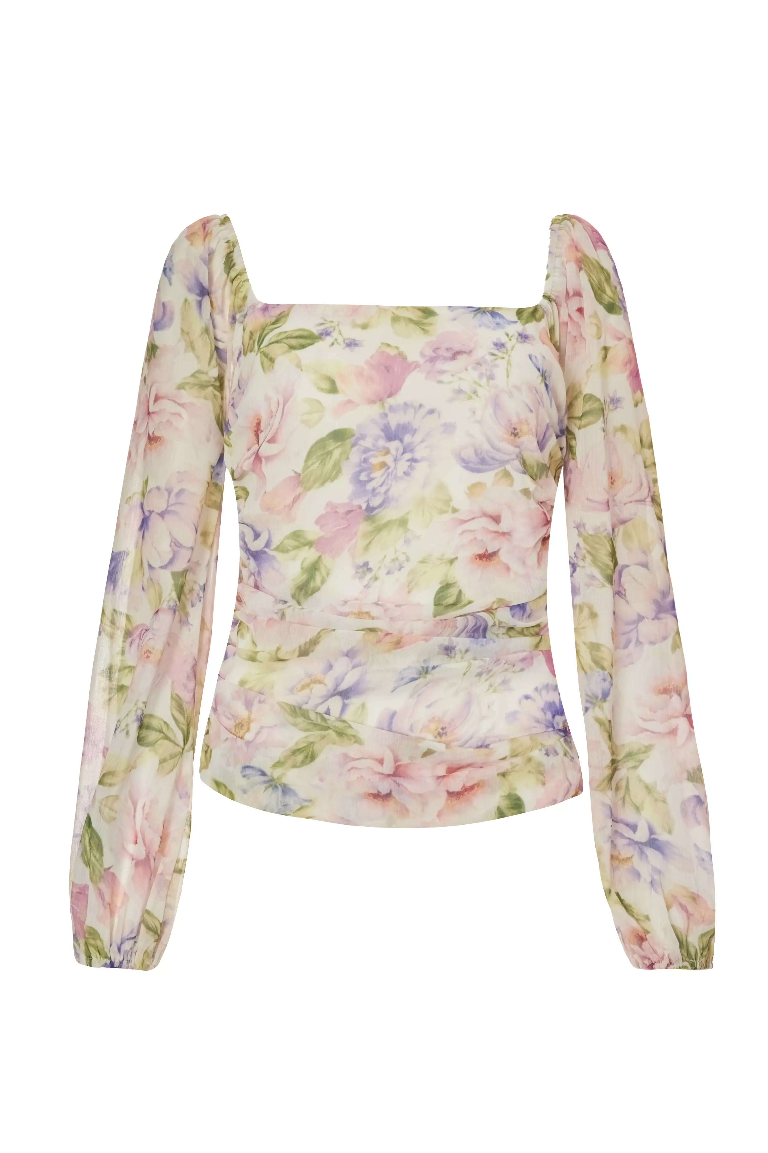 Chiffon Floral Long Sleeve Top