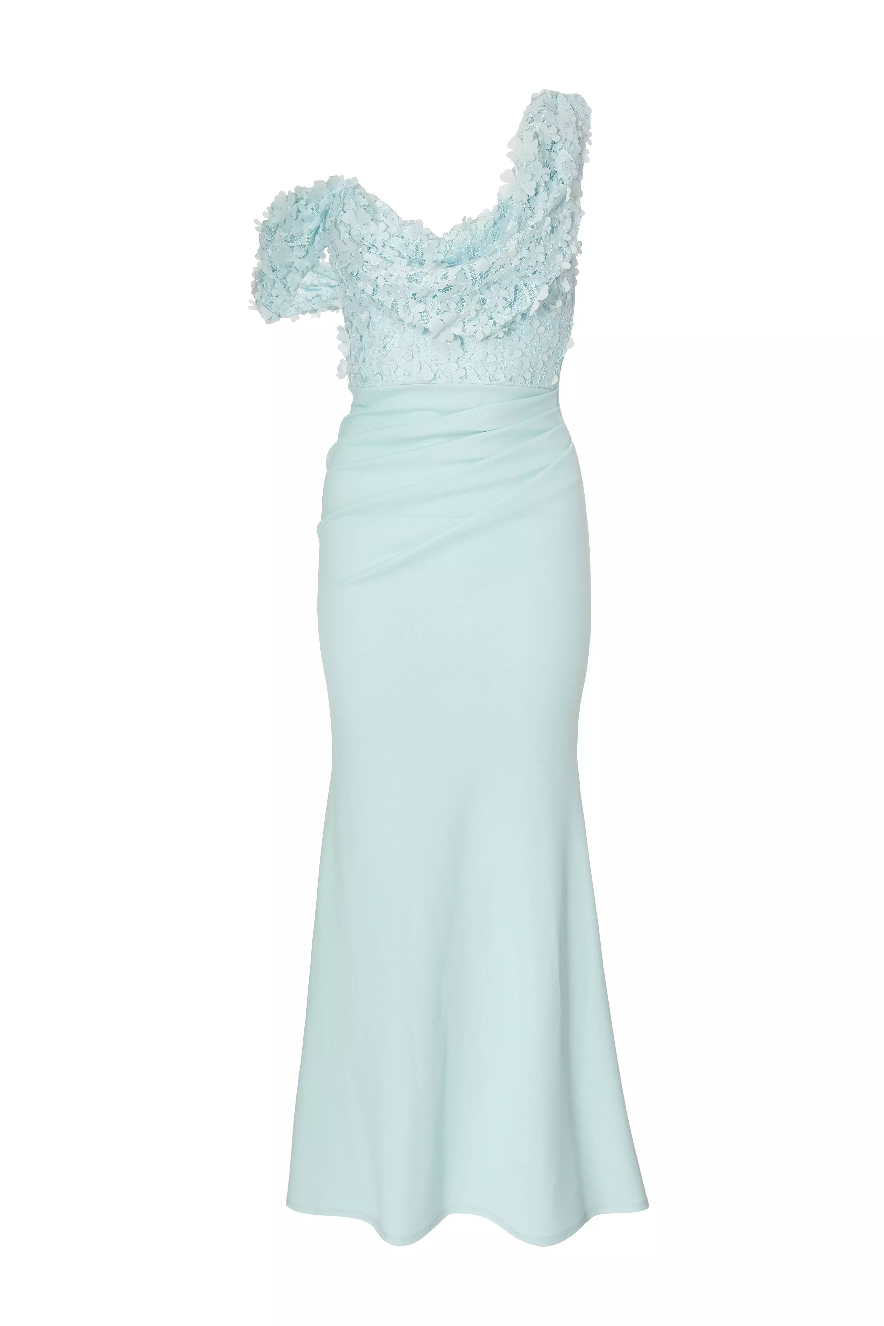 Petite Pale Blue Floral Maxi Dress