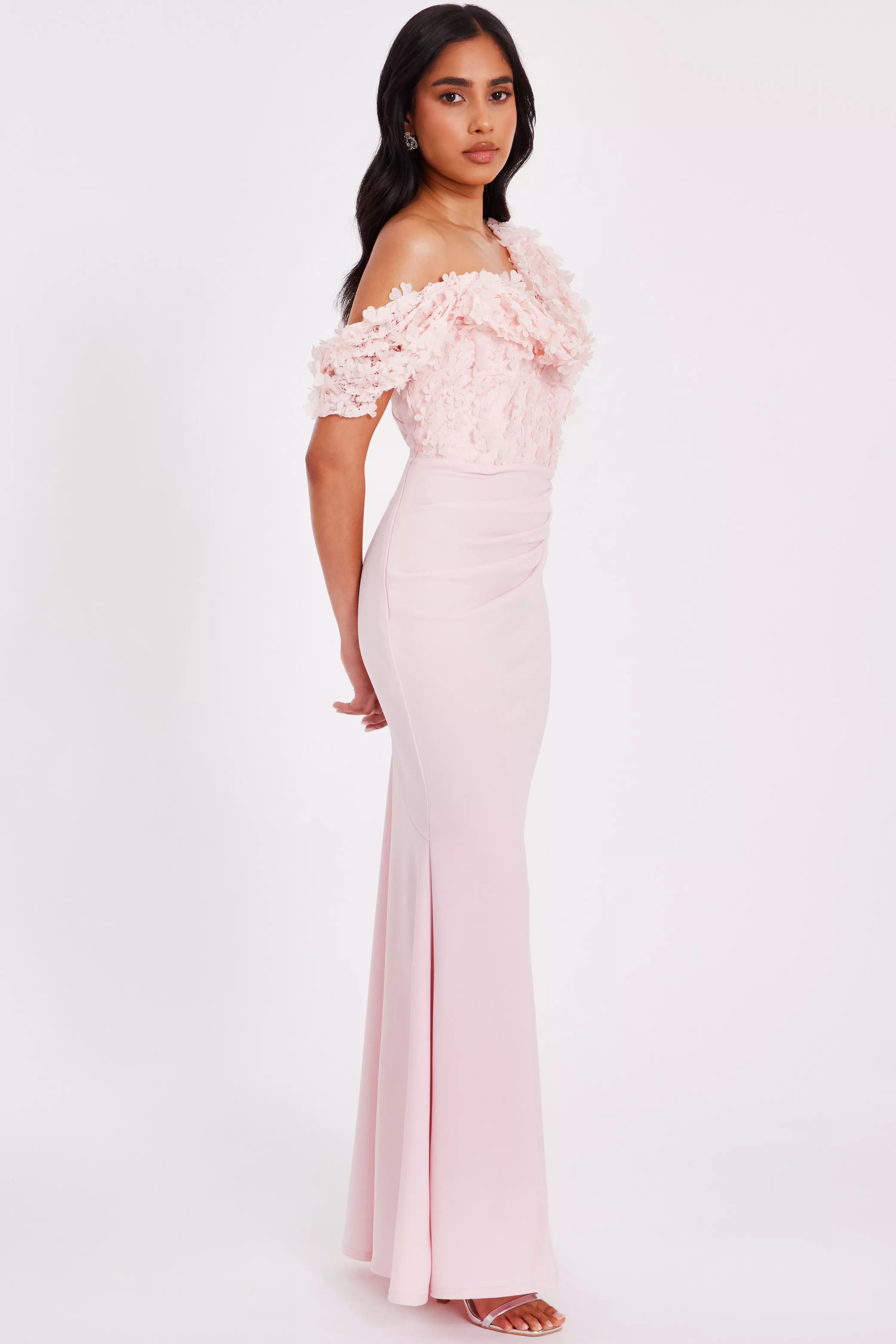 Petite Pale Pink Floral Maxi Dress