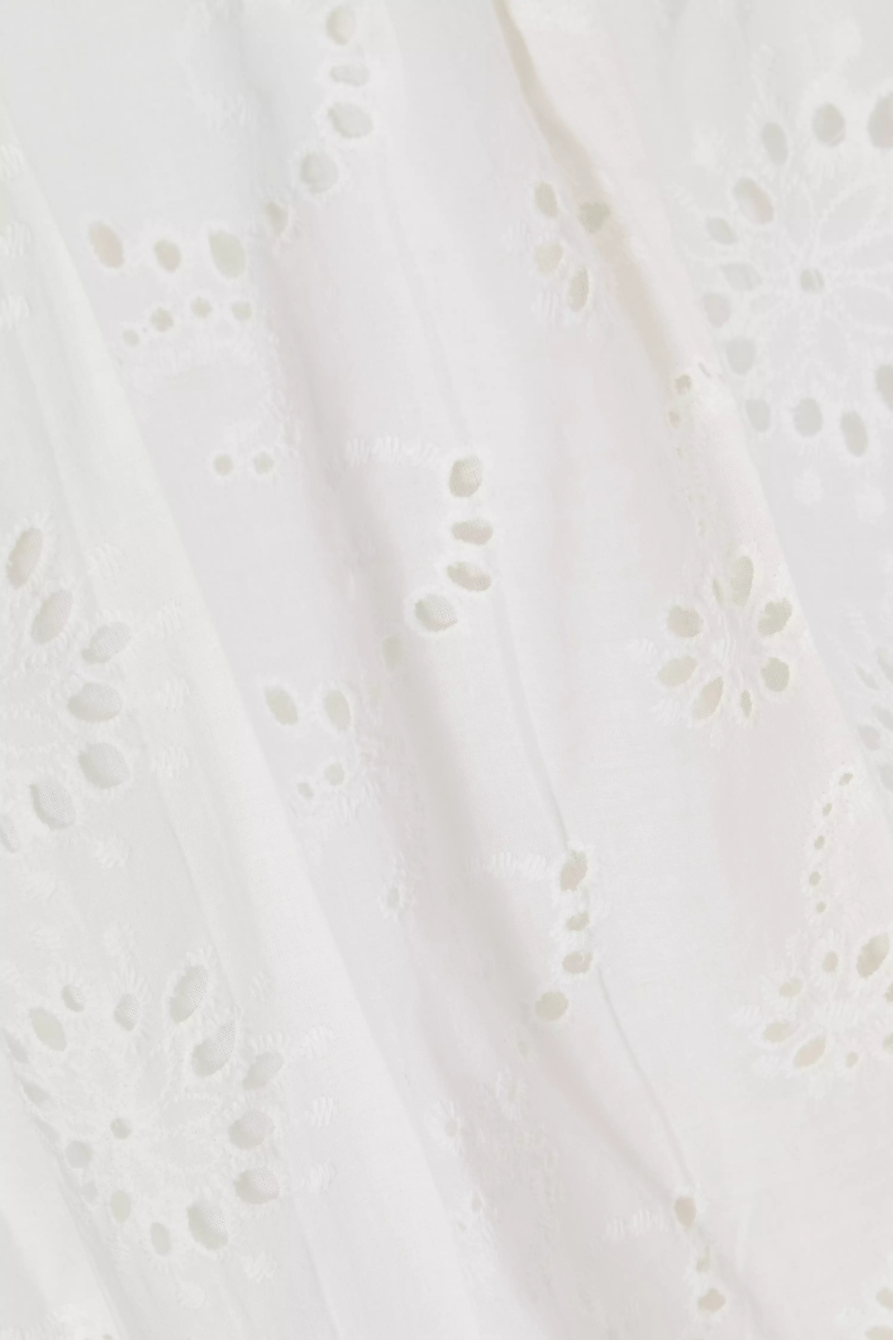 Petite White Embroidered Dress