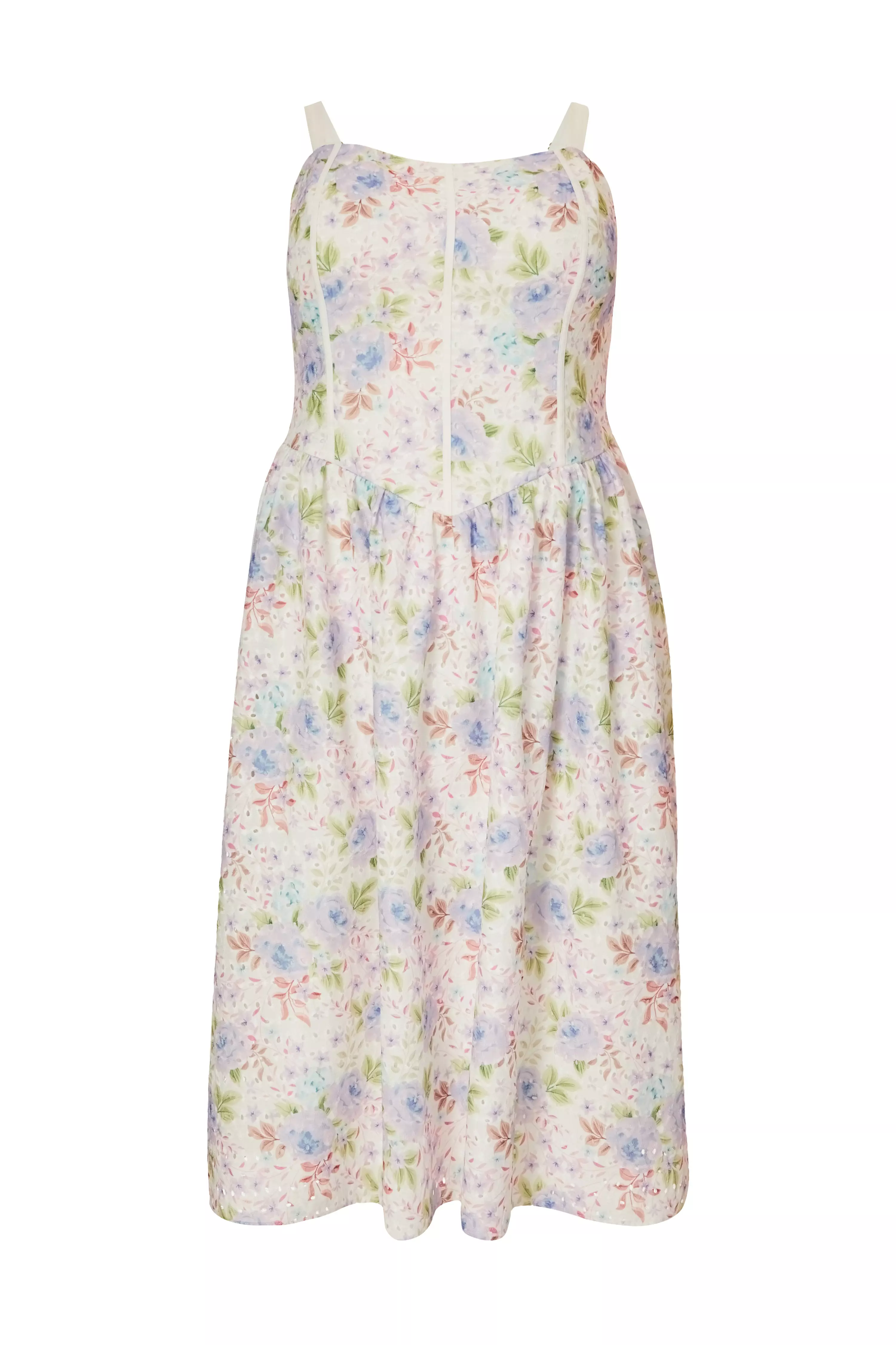 Curve Floral Embroidered Midi Dress