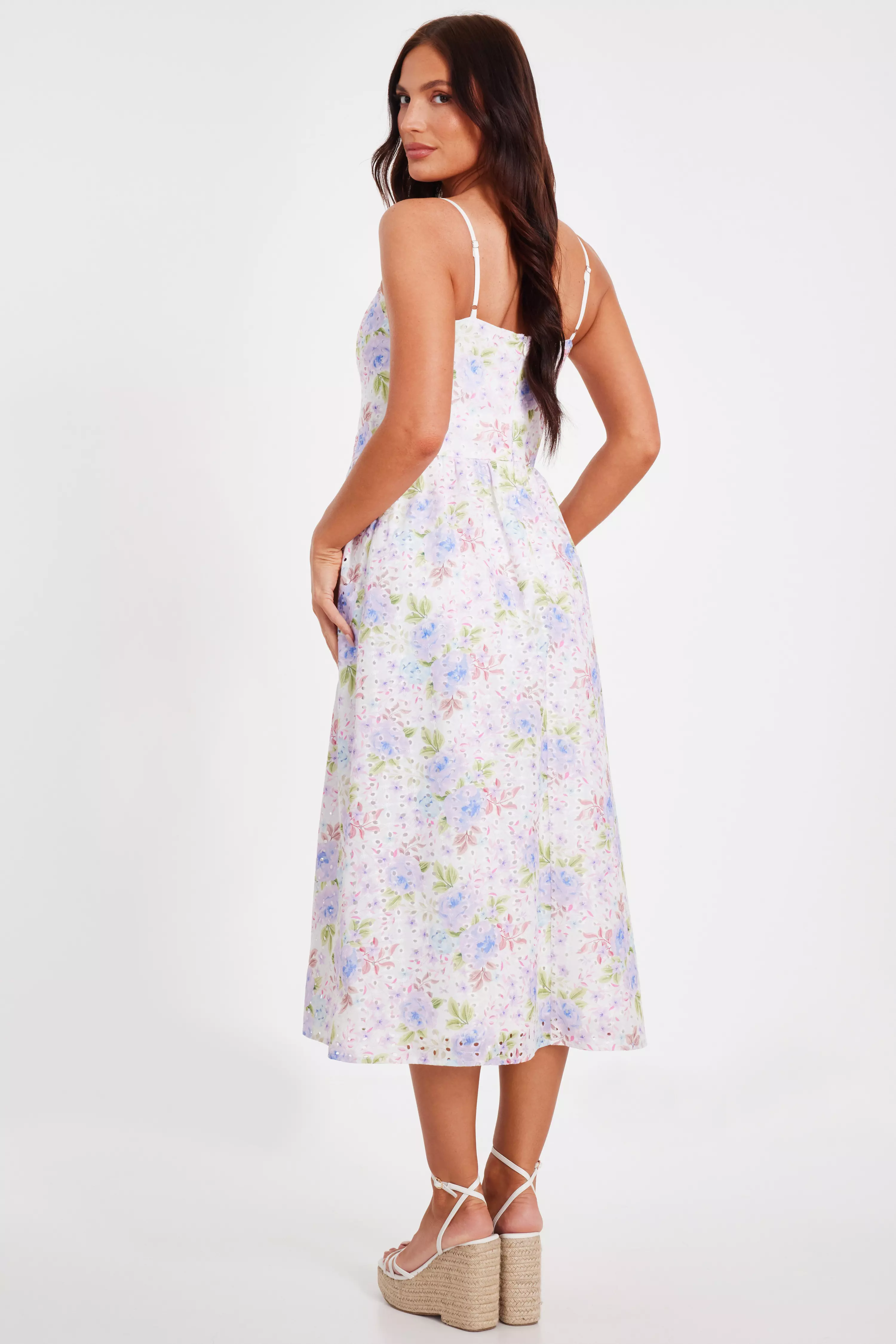 Floral Embroidered Midi Dress