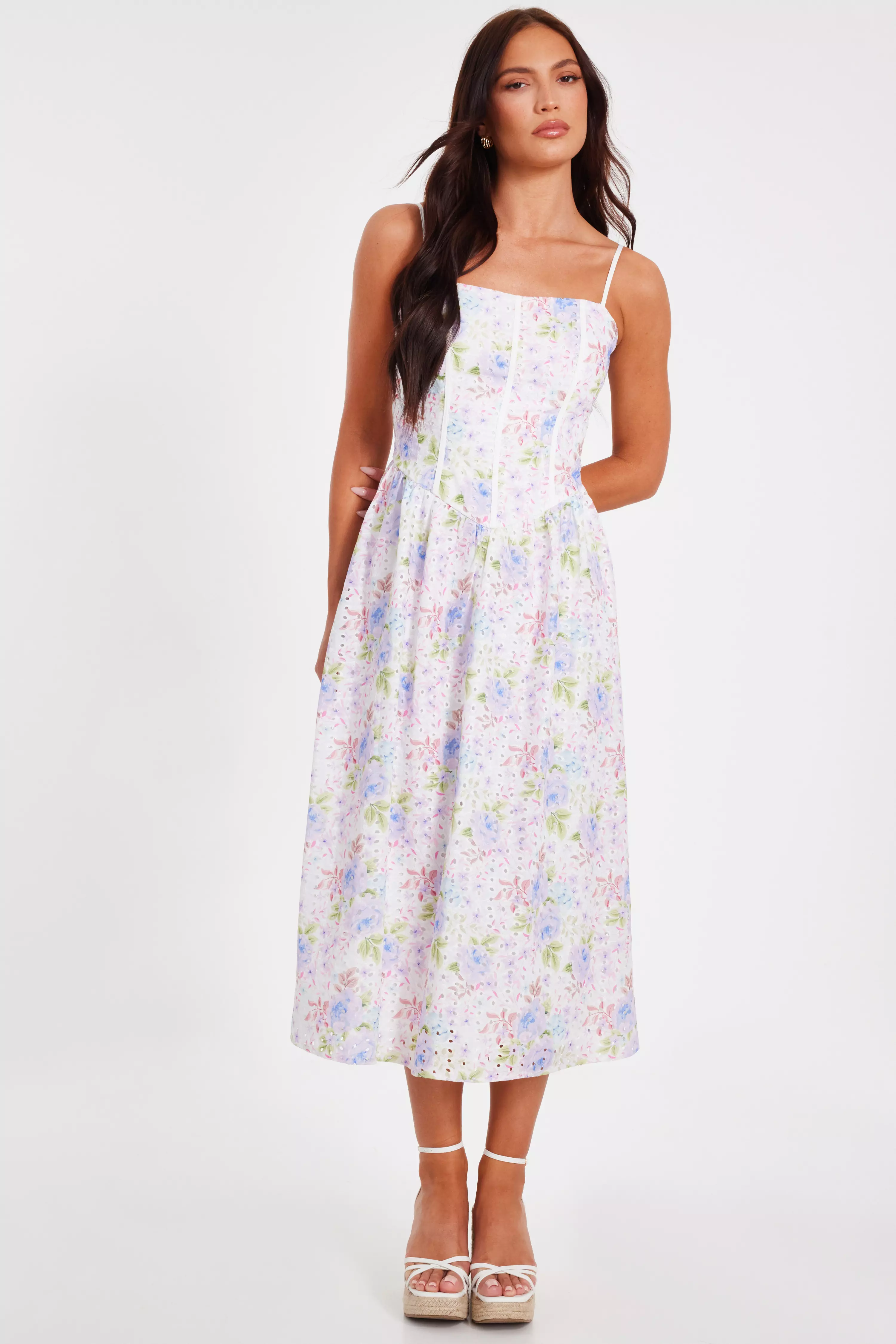 Floral Embroidered Midi Dress