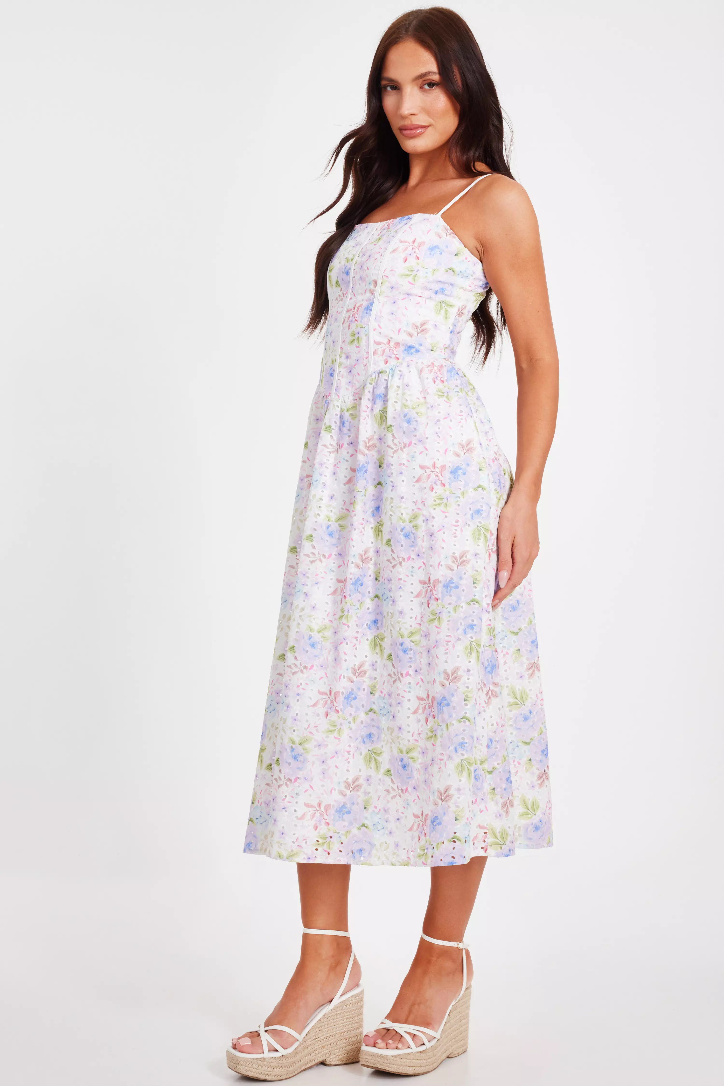 Floral Embroidered Midi Dress