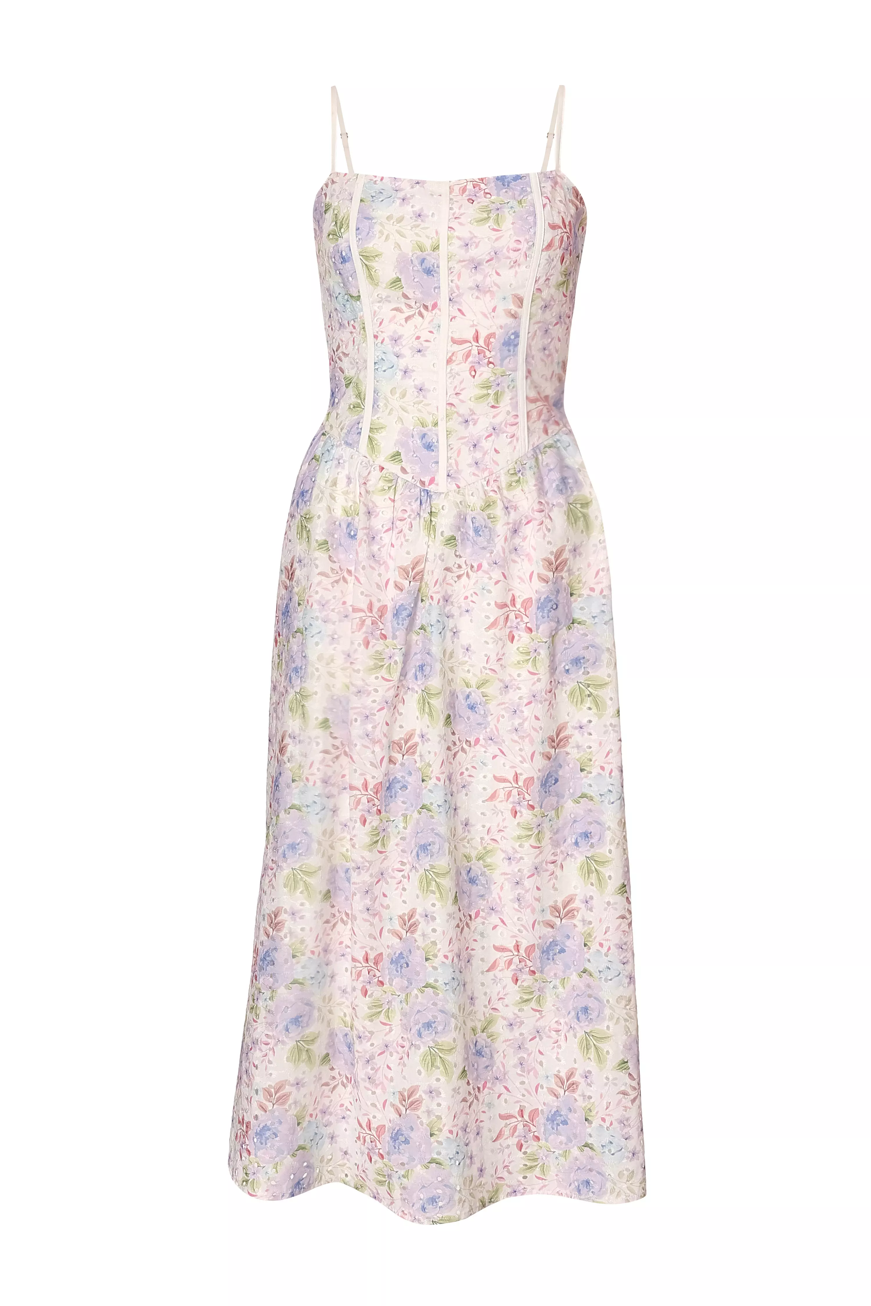 Floral Embroidered Midi Dress