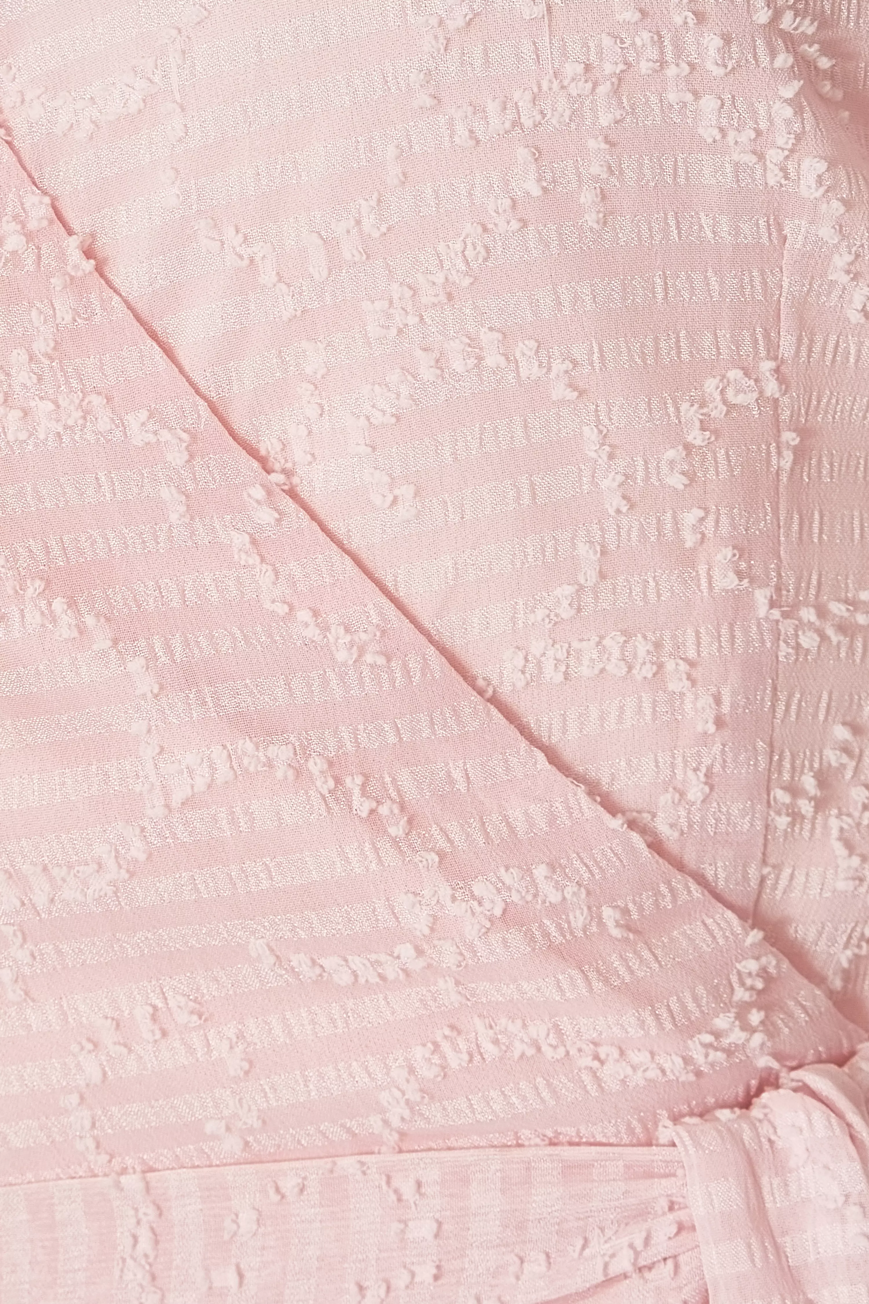 Pale Pink Textured Chiffon Midi Dress