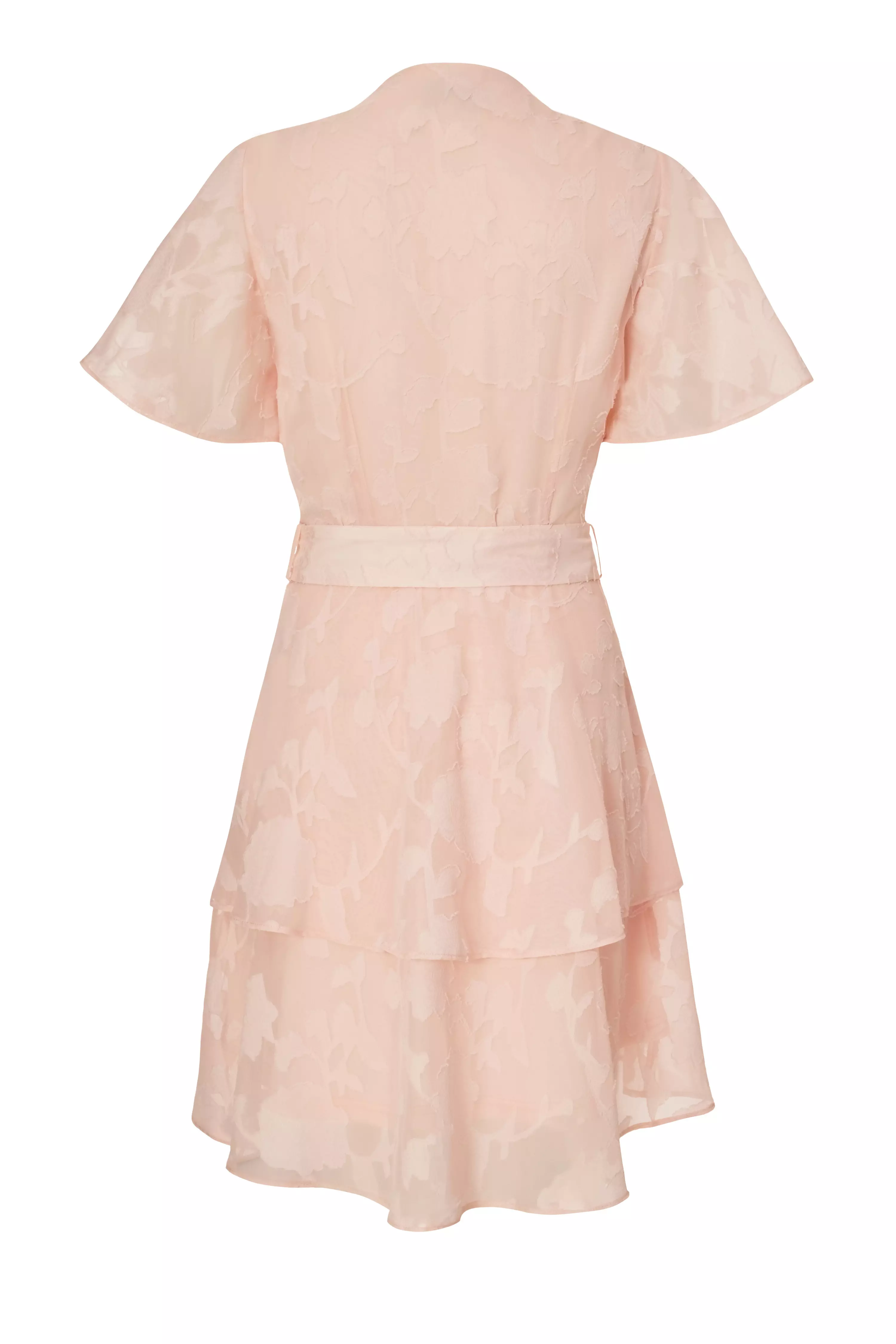 Pale Pink Belted Skater Dress
