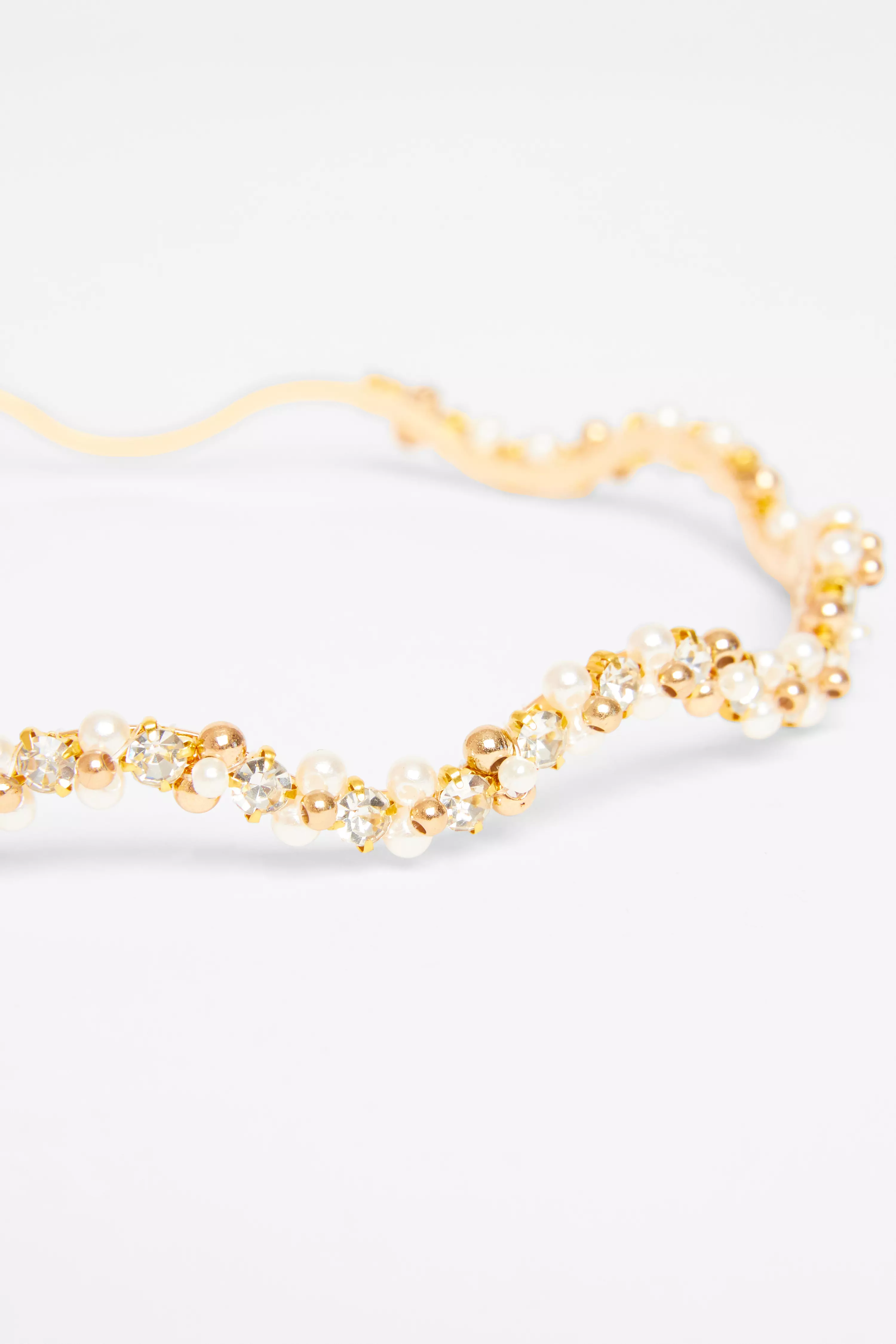 Gold Embellished Wavy Headband