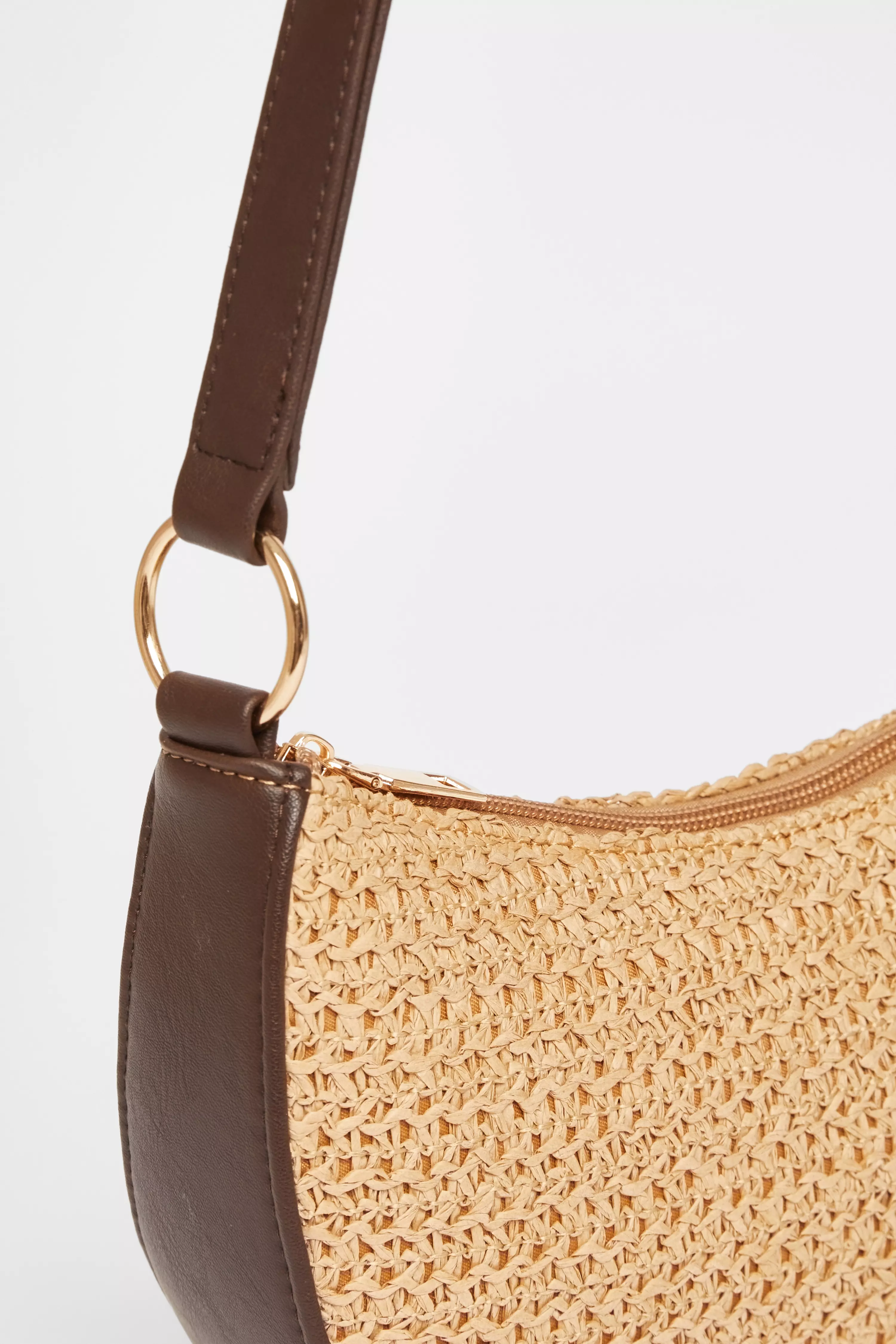 Brown Woven Shoulder Bag