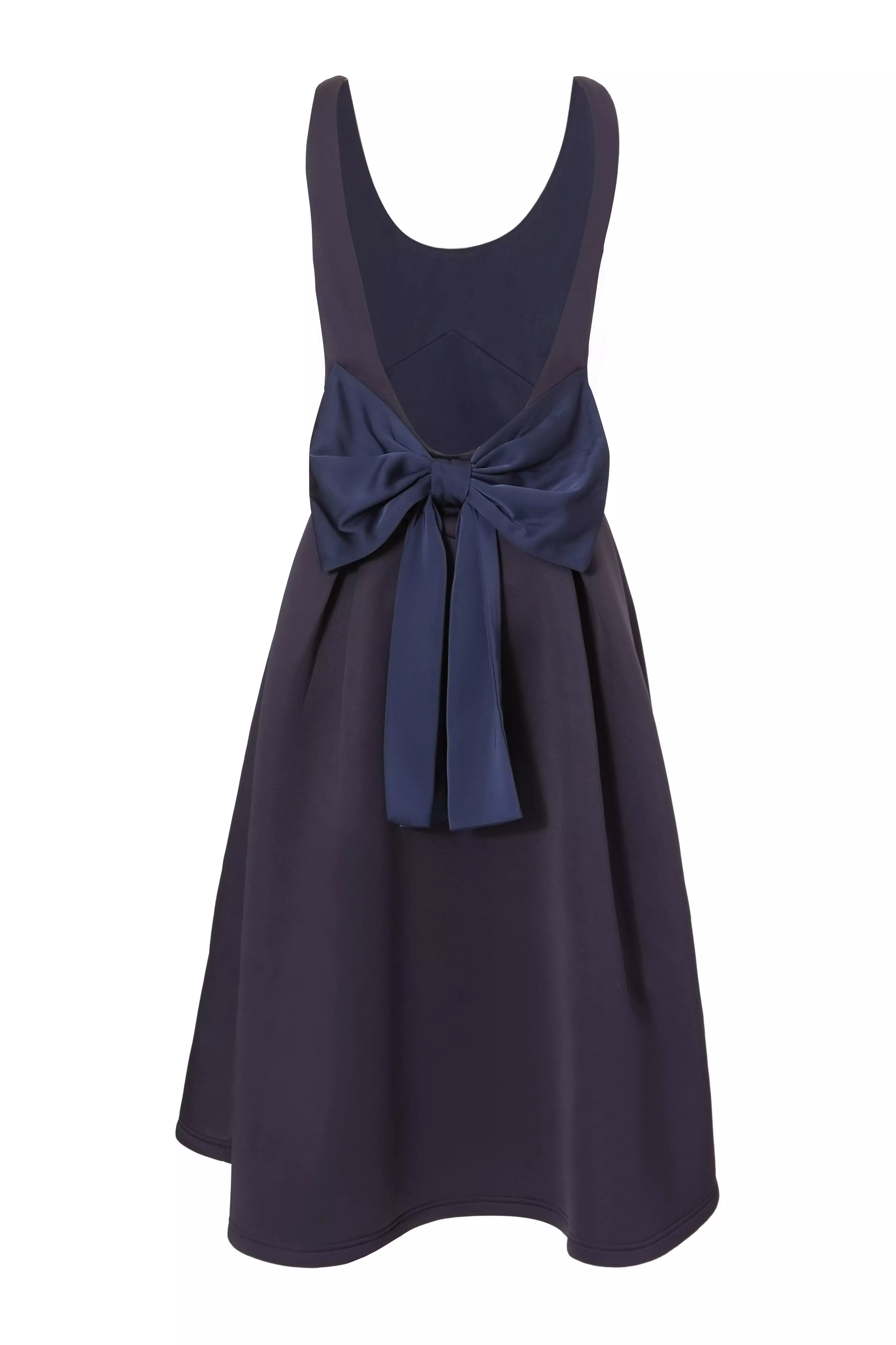 Navy Bow Back Midi Dress