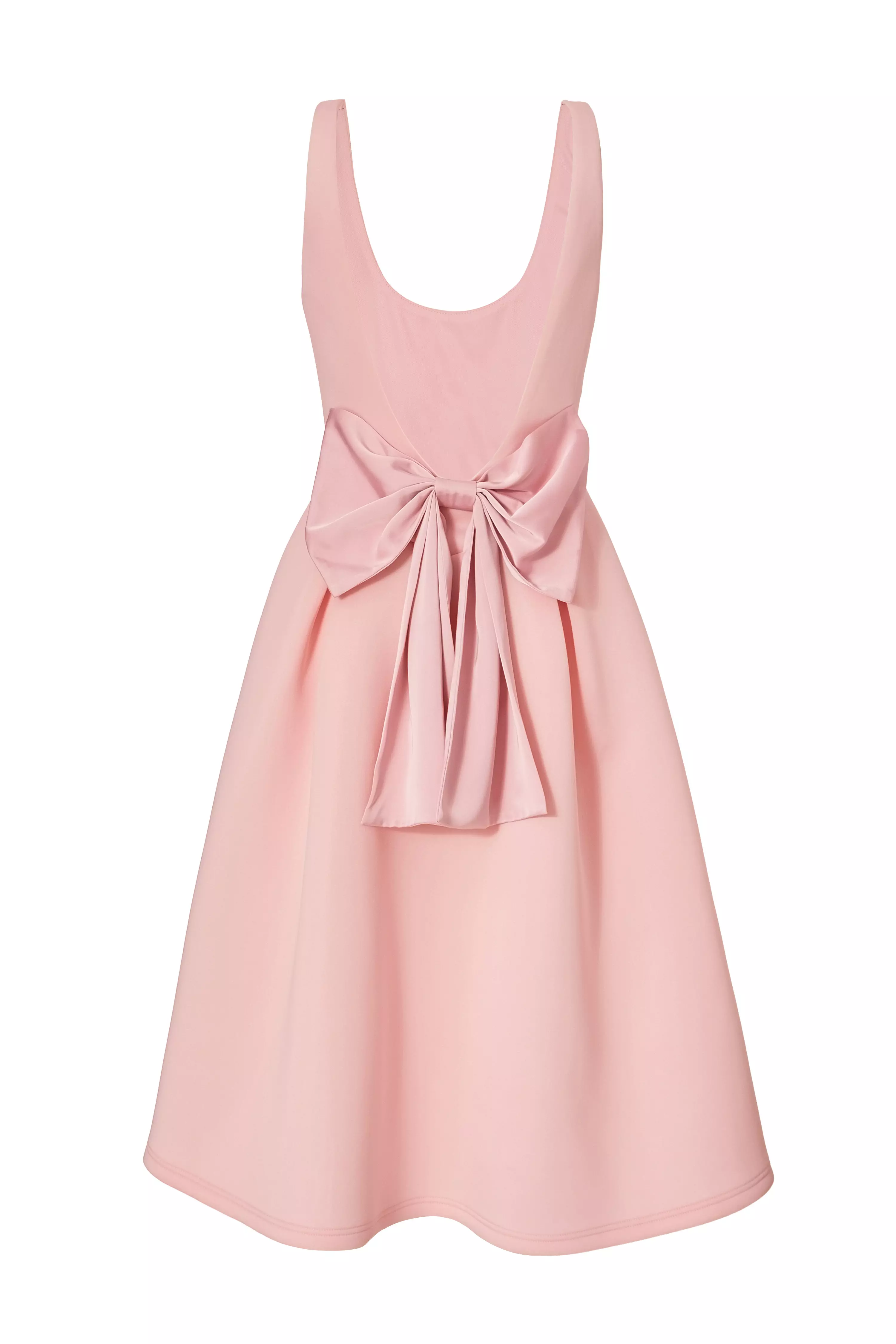 Pink Bow Back Midi Dress