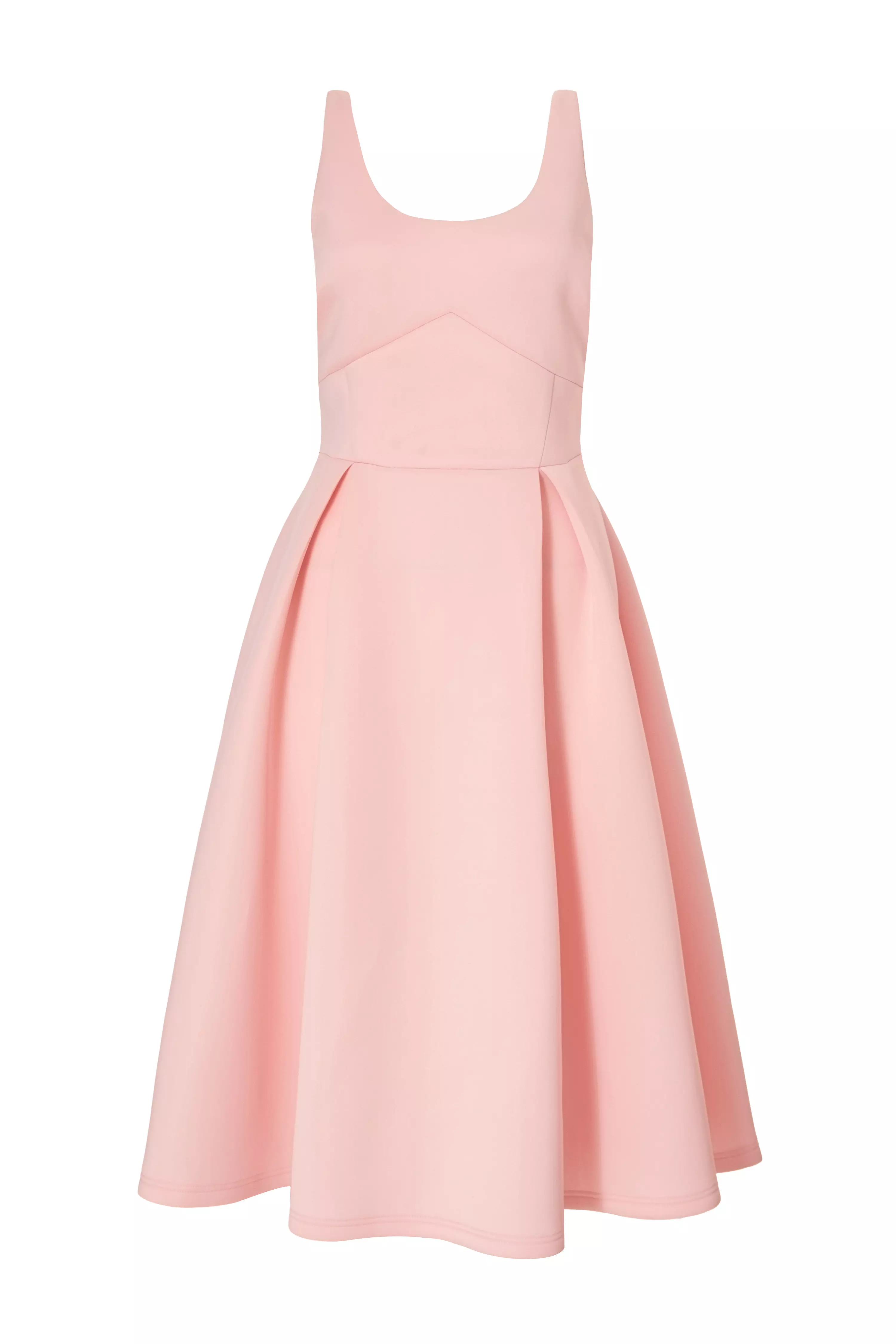 Pink Bow Back Midi Dress