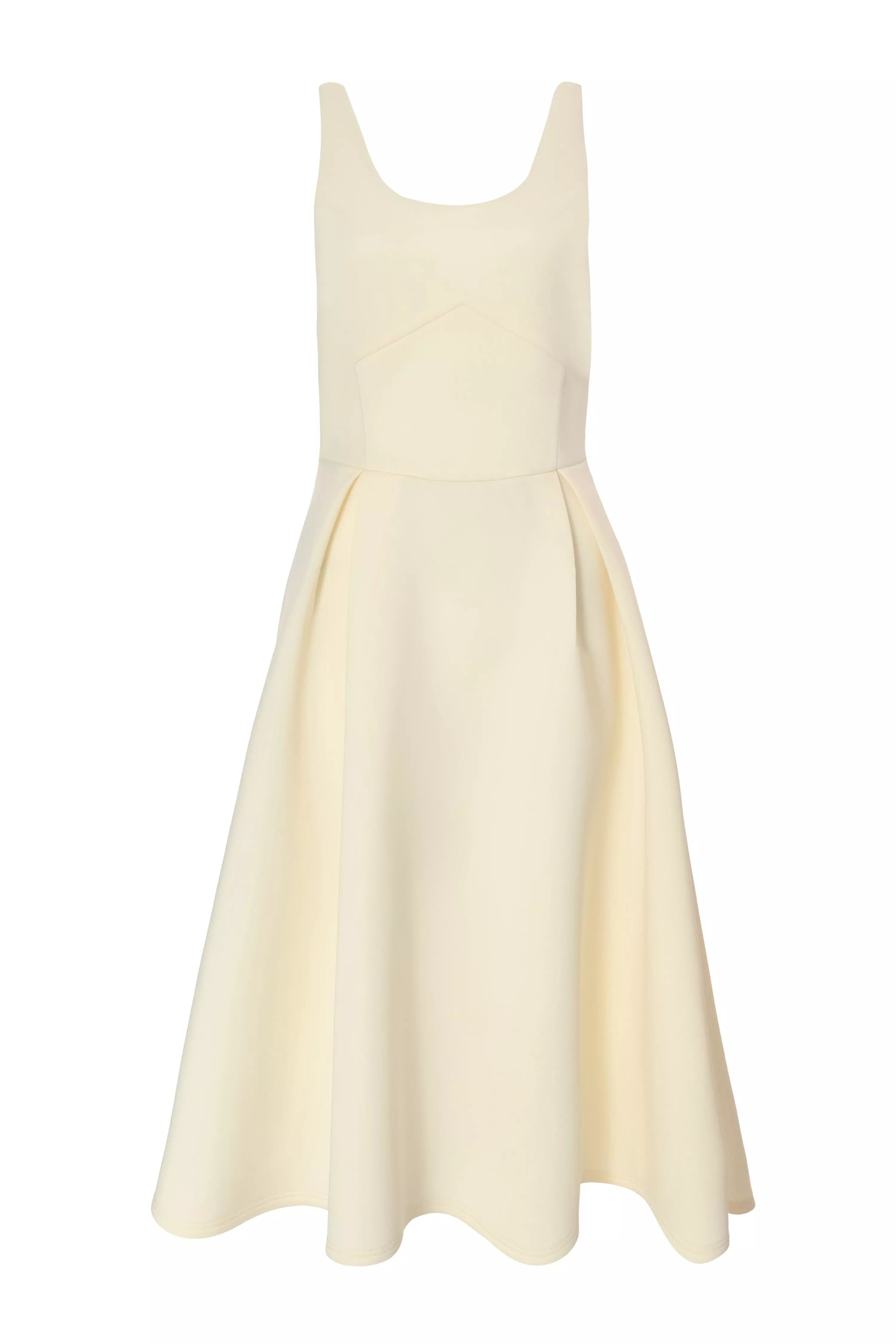 Light Yellow Bow Back Midi Dress