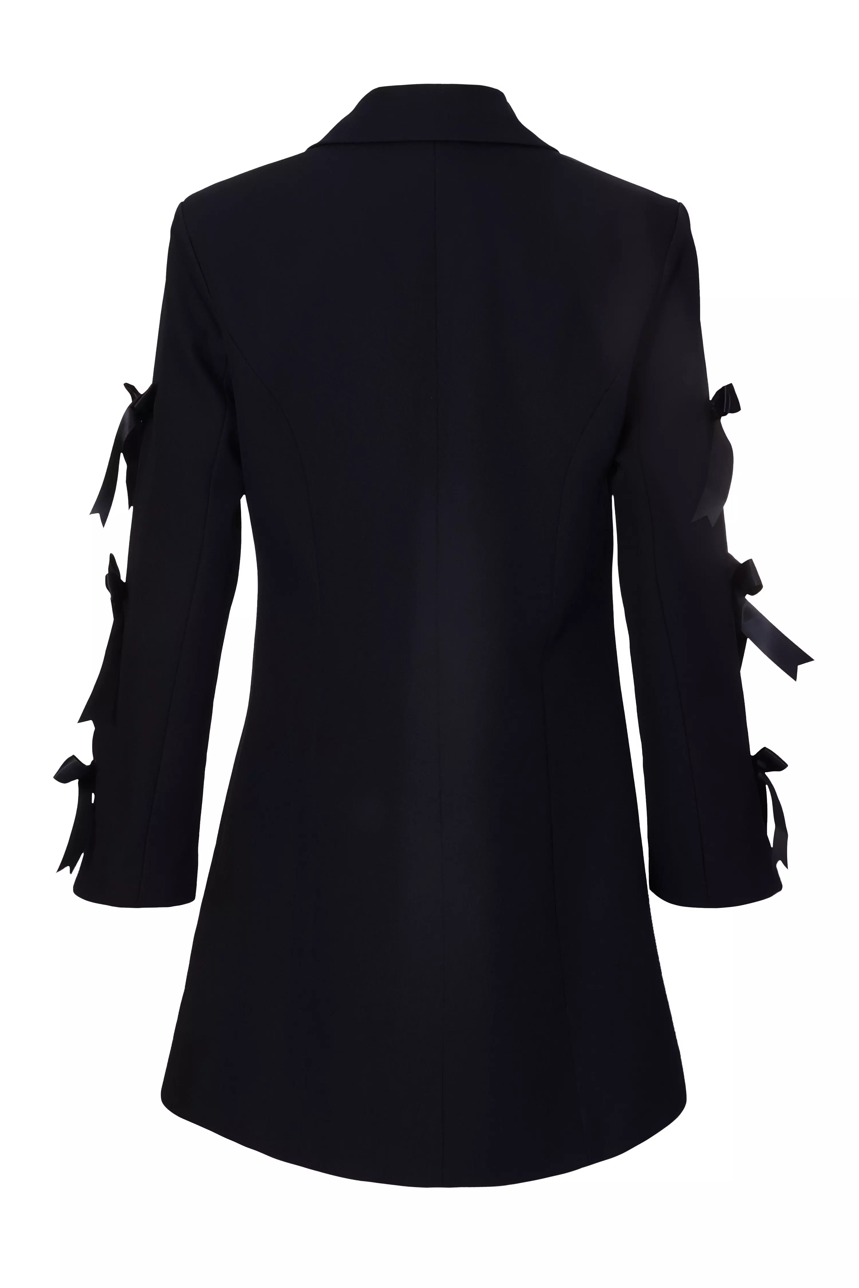 Navy Bow Sleeve Blazer Dress