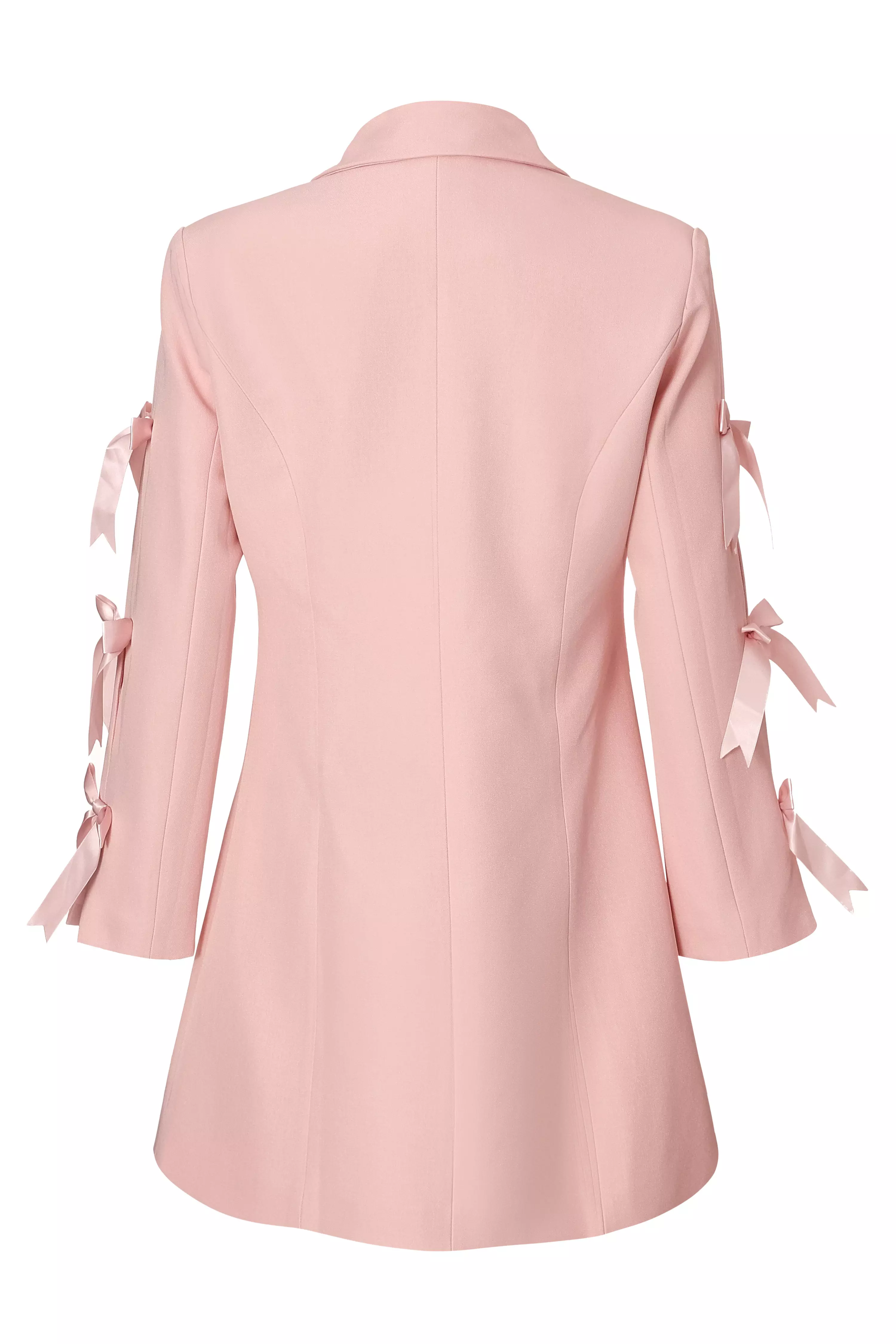 Baby Pink Bow Sleeve Blazer Dress