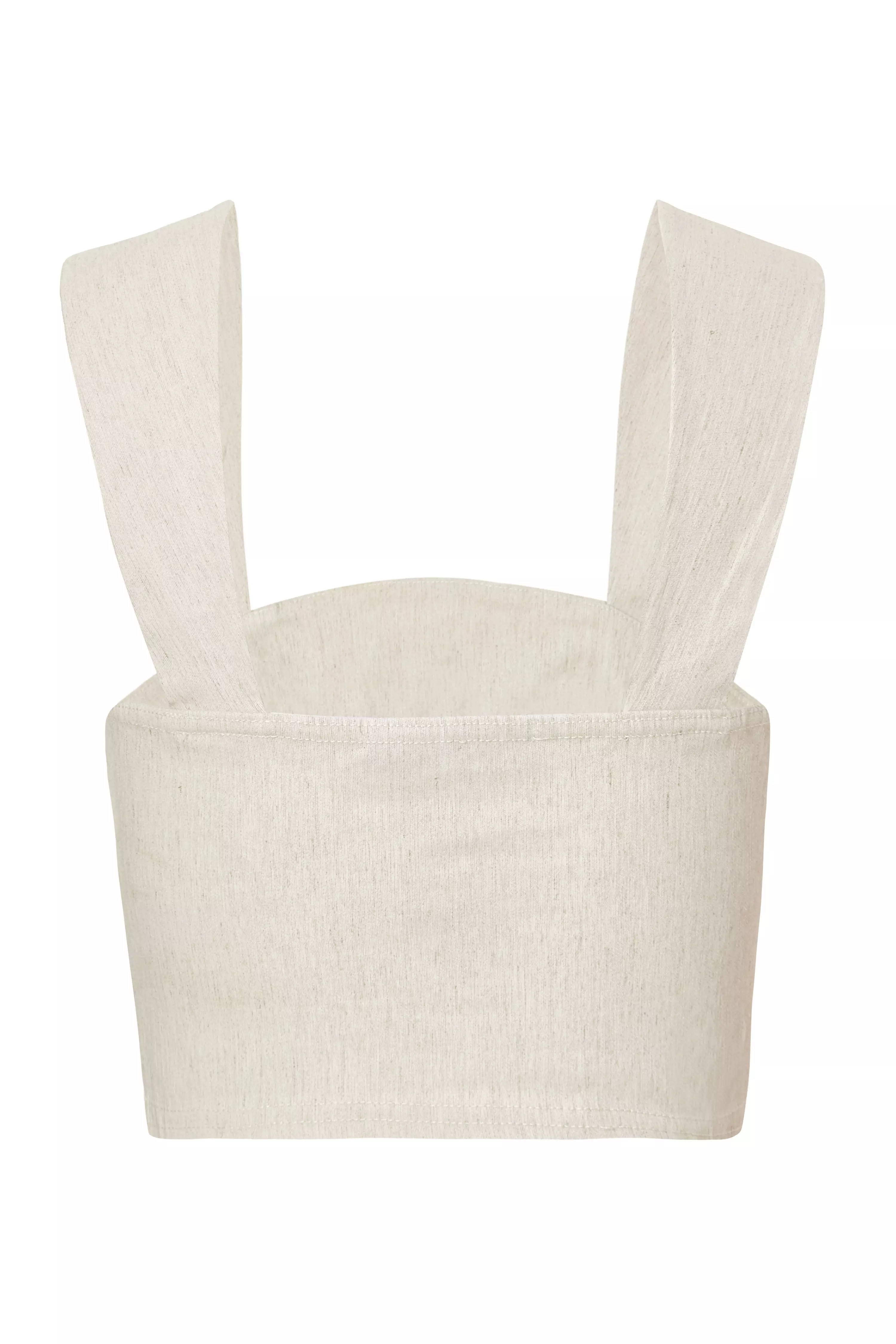 Stone Linen Crop Top