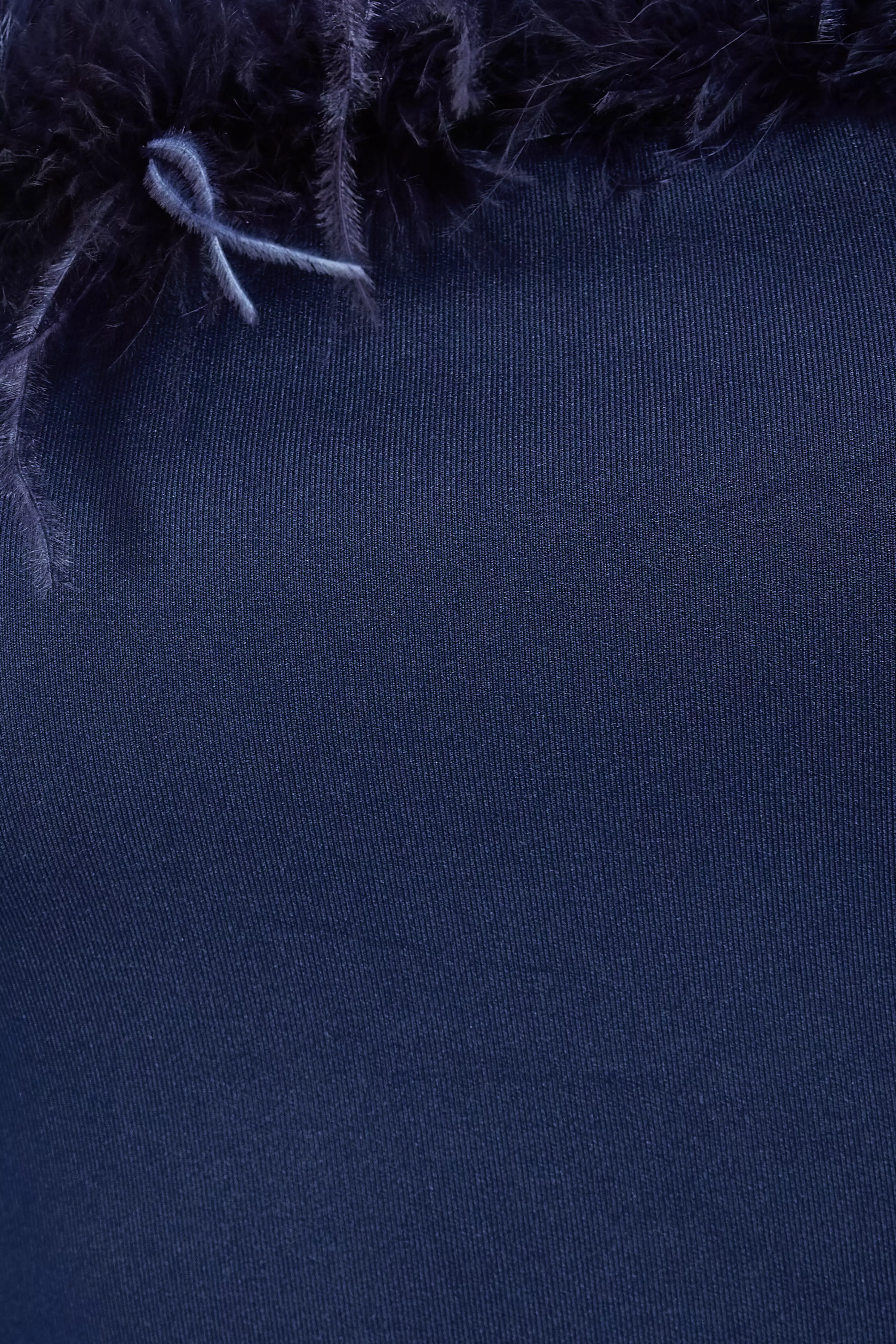 Navy Feather Trim Midaxi Dress