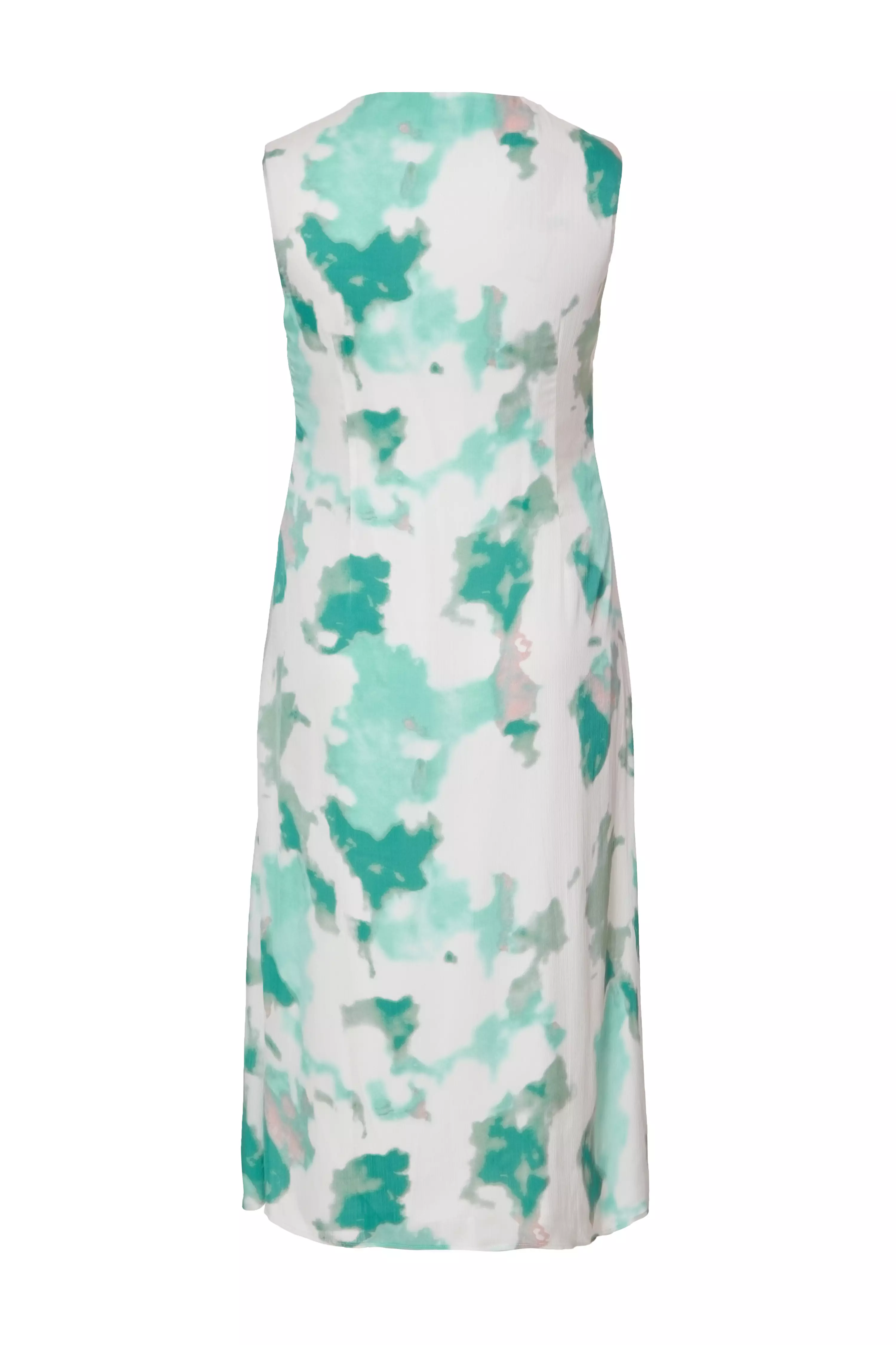 Green Curve Satin Marble Midaxi Dress