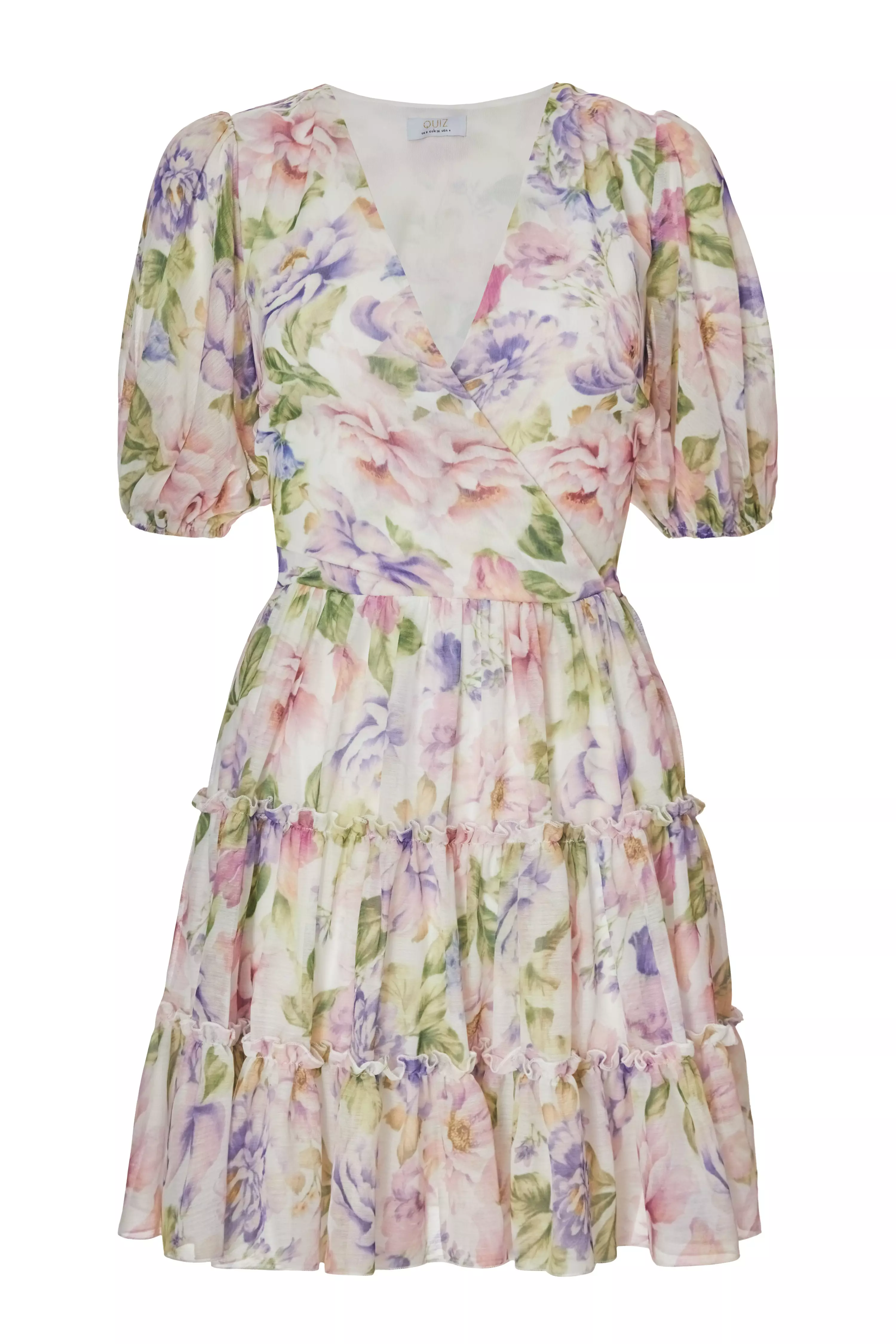 Petite Floral Chifffon Frill Skater Dress