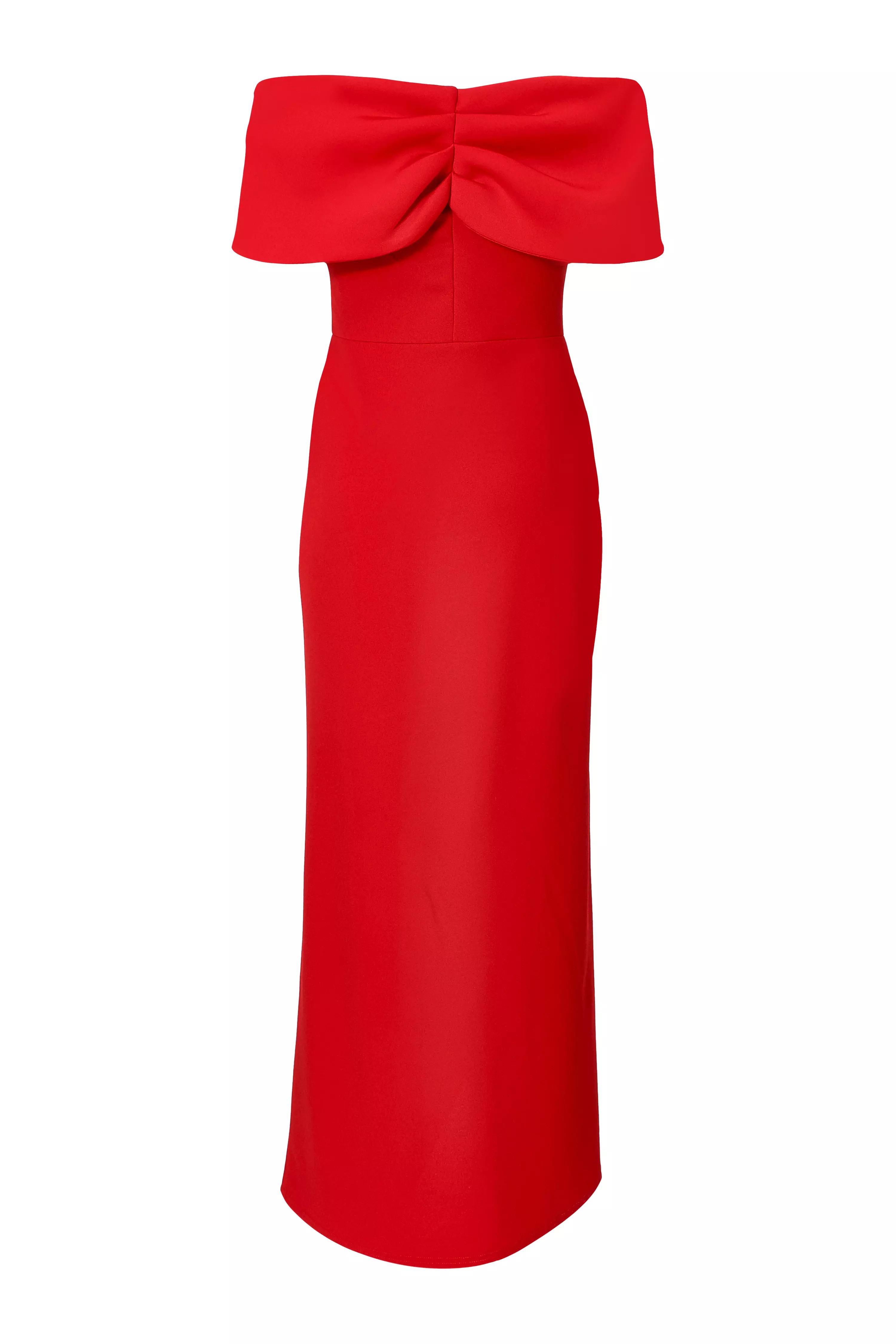 Petite Red Bardot Maxi Dress