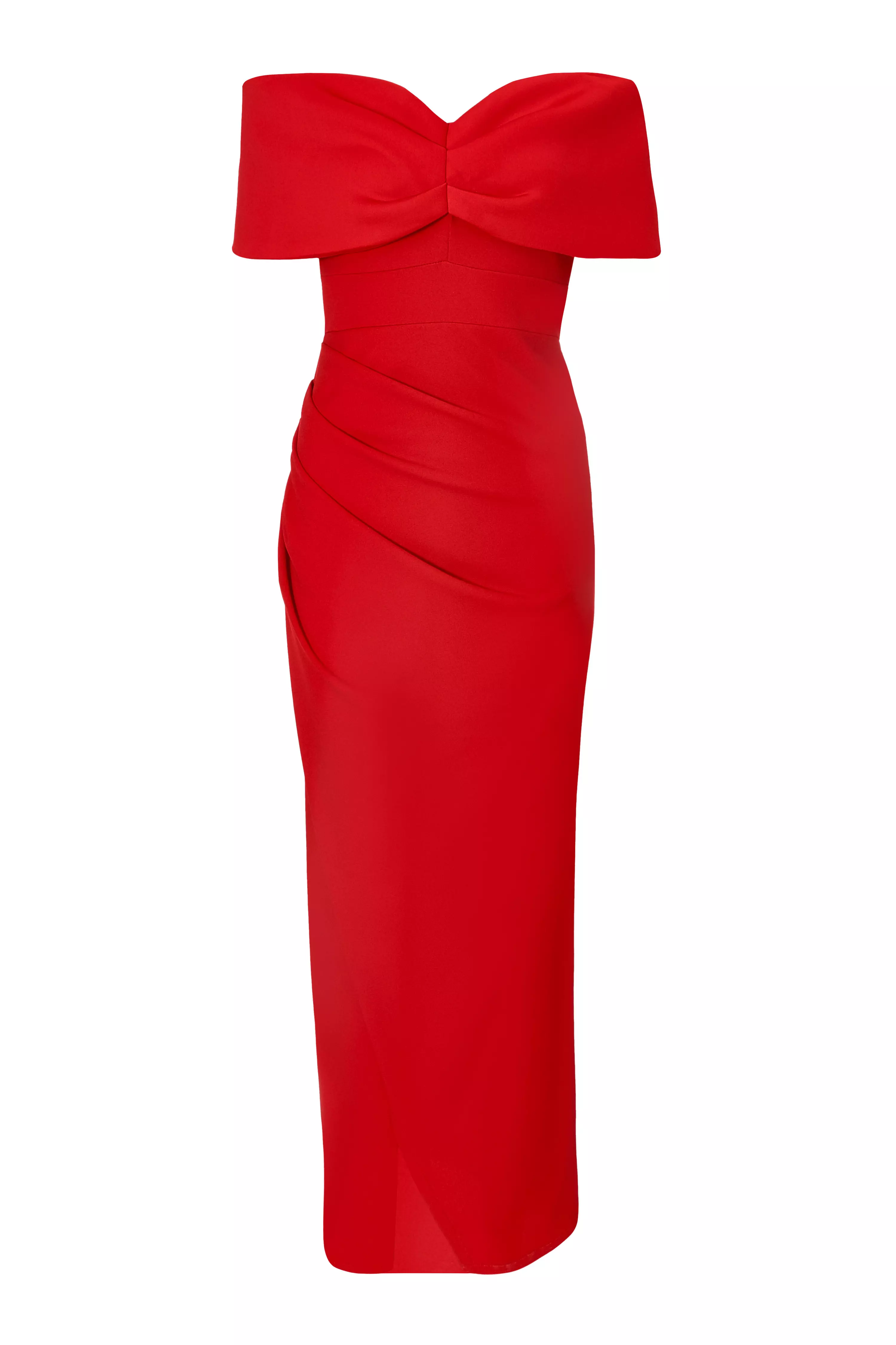 Petite Red Bardot Maxi Dress