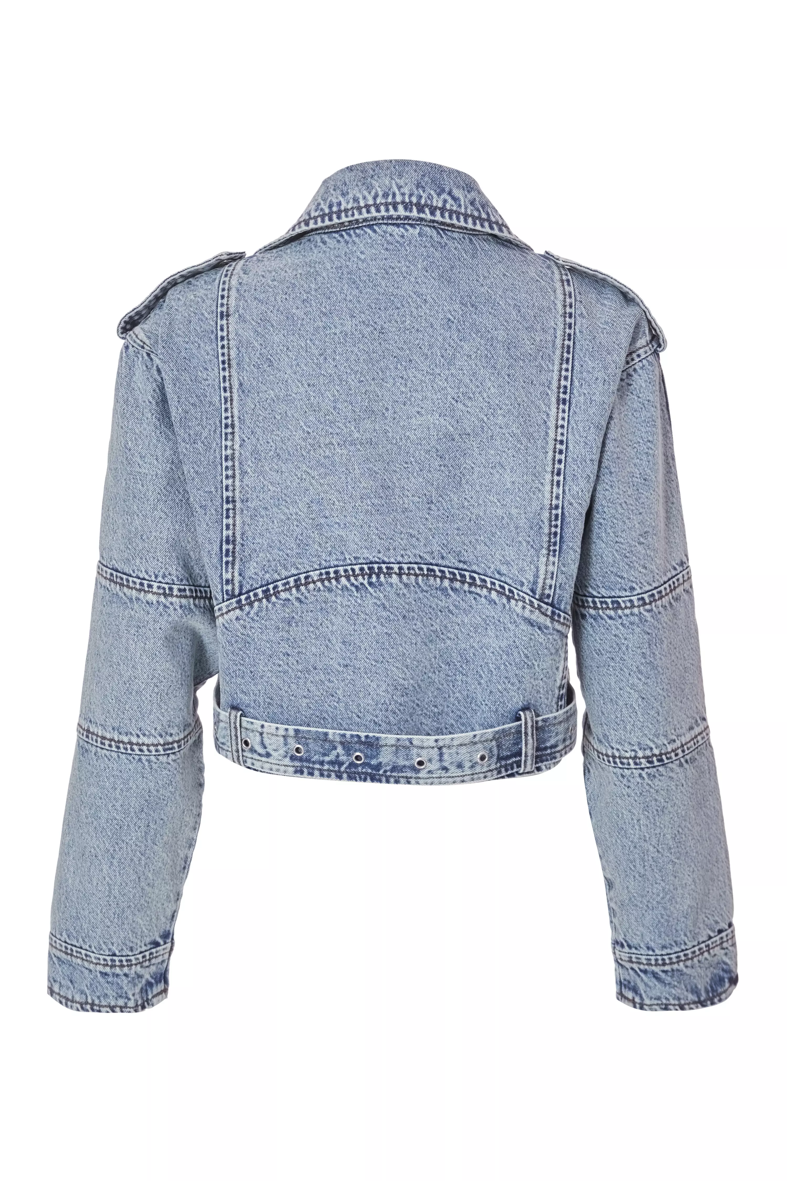Light Denim Biker Jacket