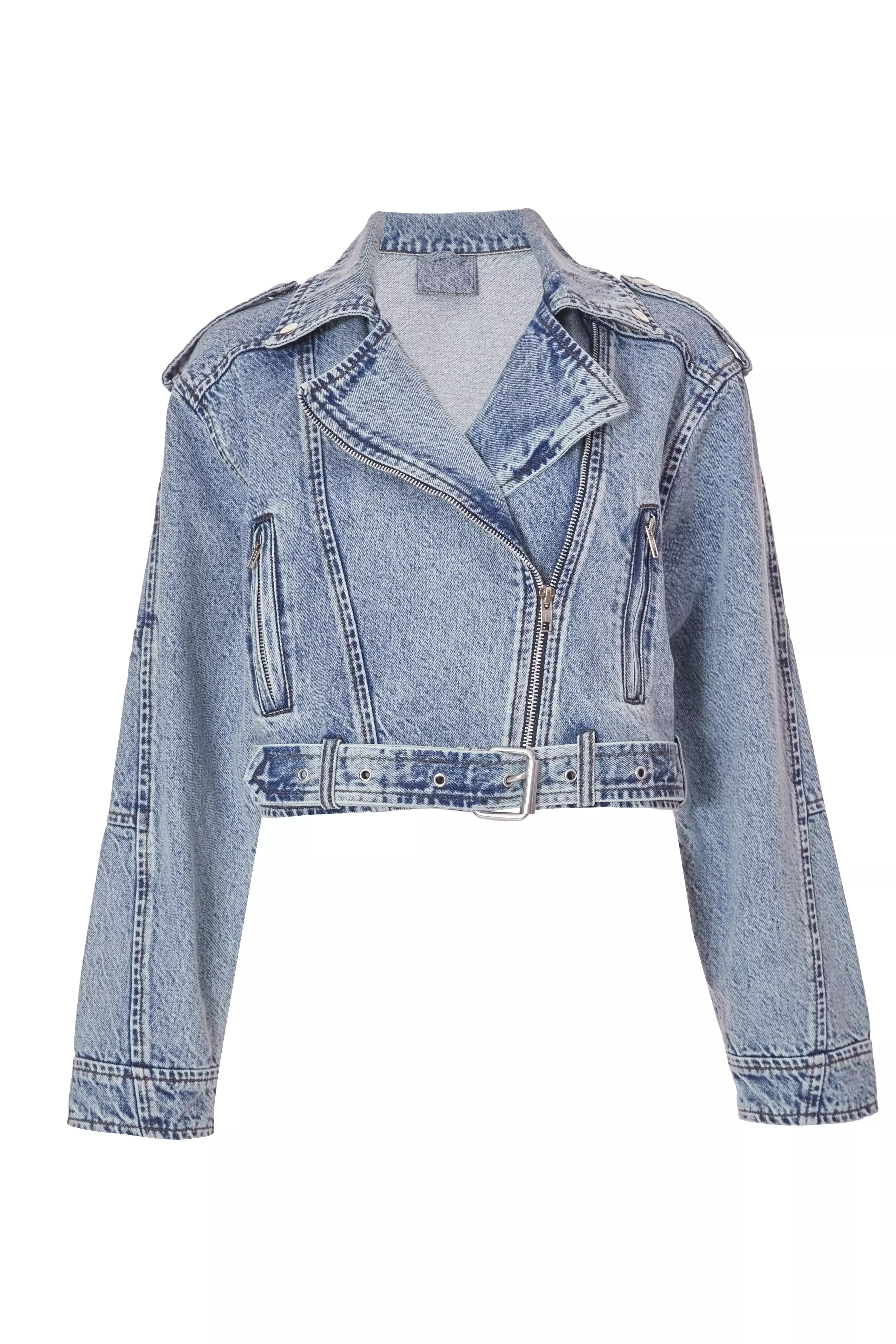 Light Denim Biker Jacket