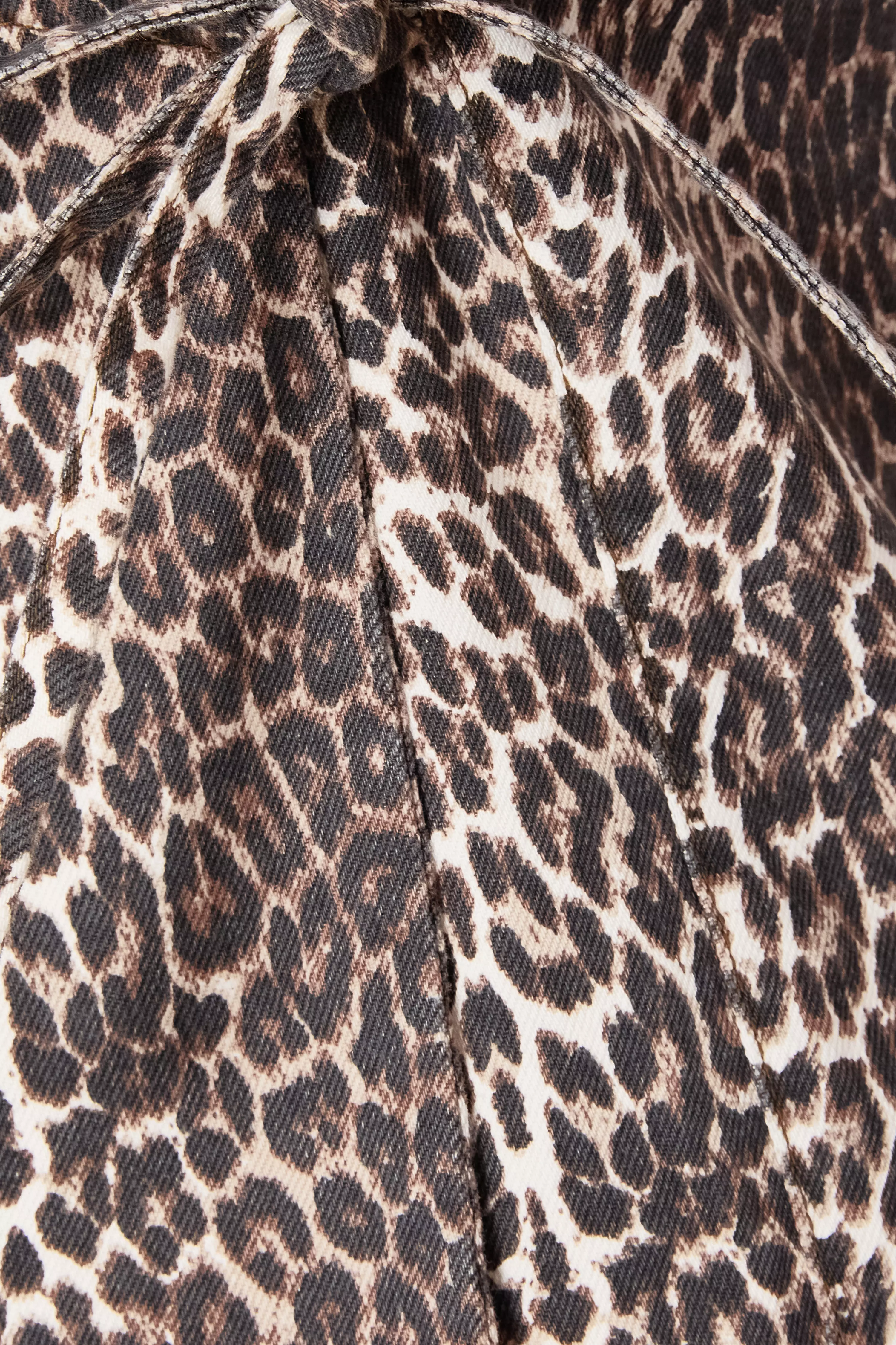 Brown Leopard Print Denim Waistcoat