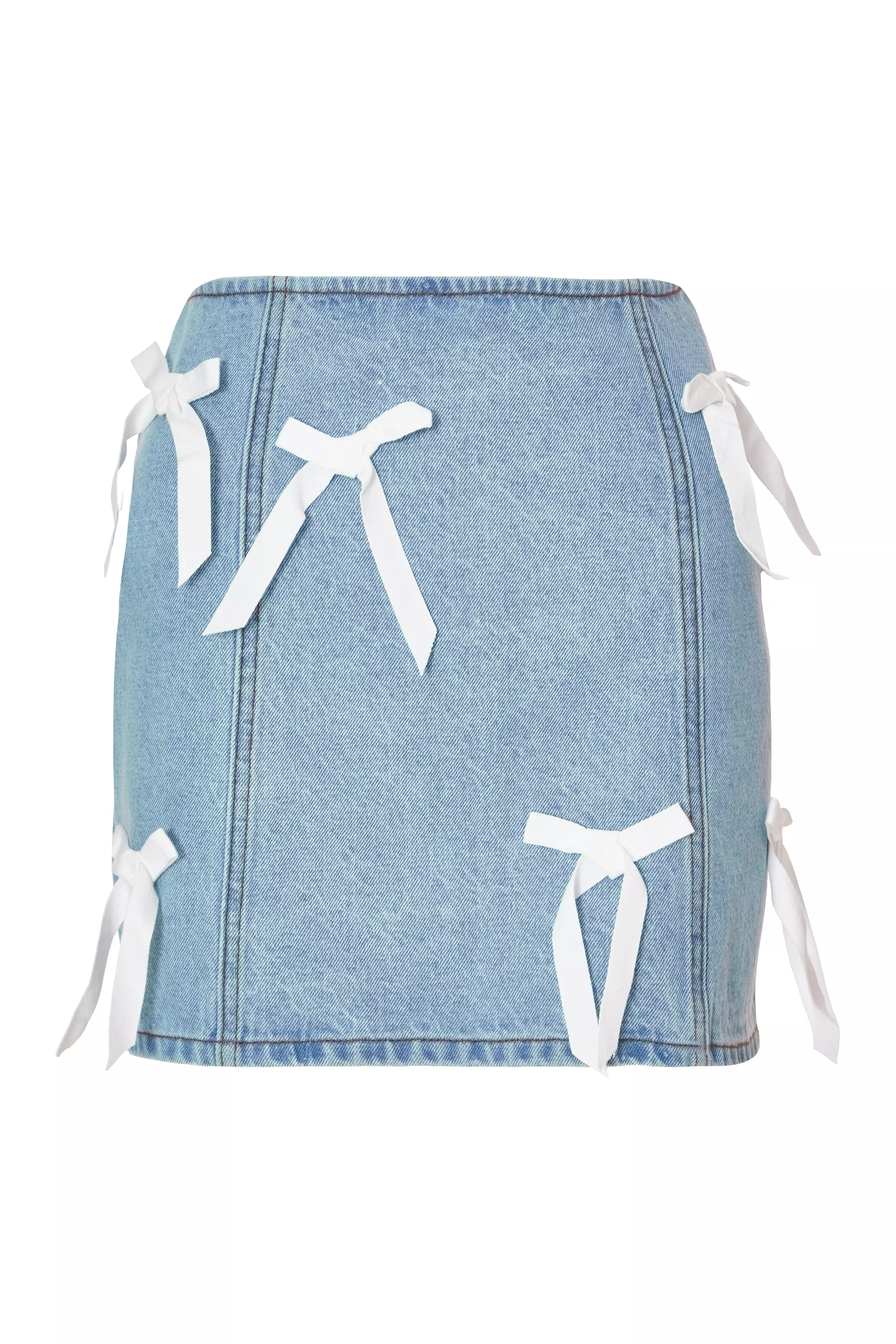 Denim Bow Detail Skirt