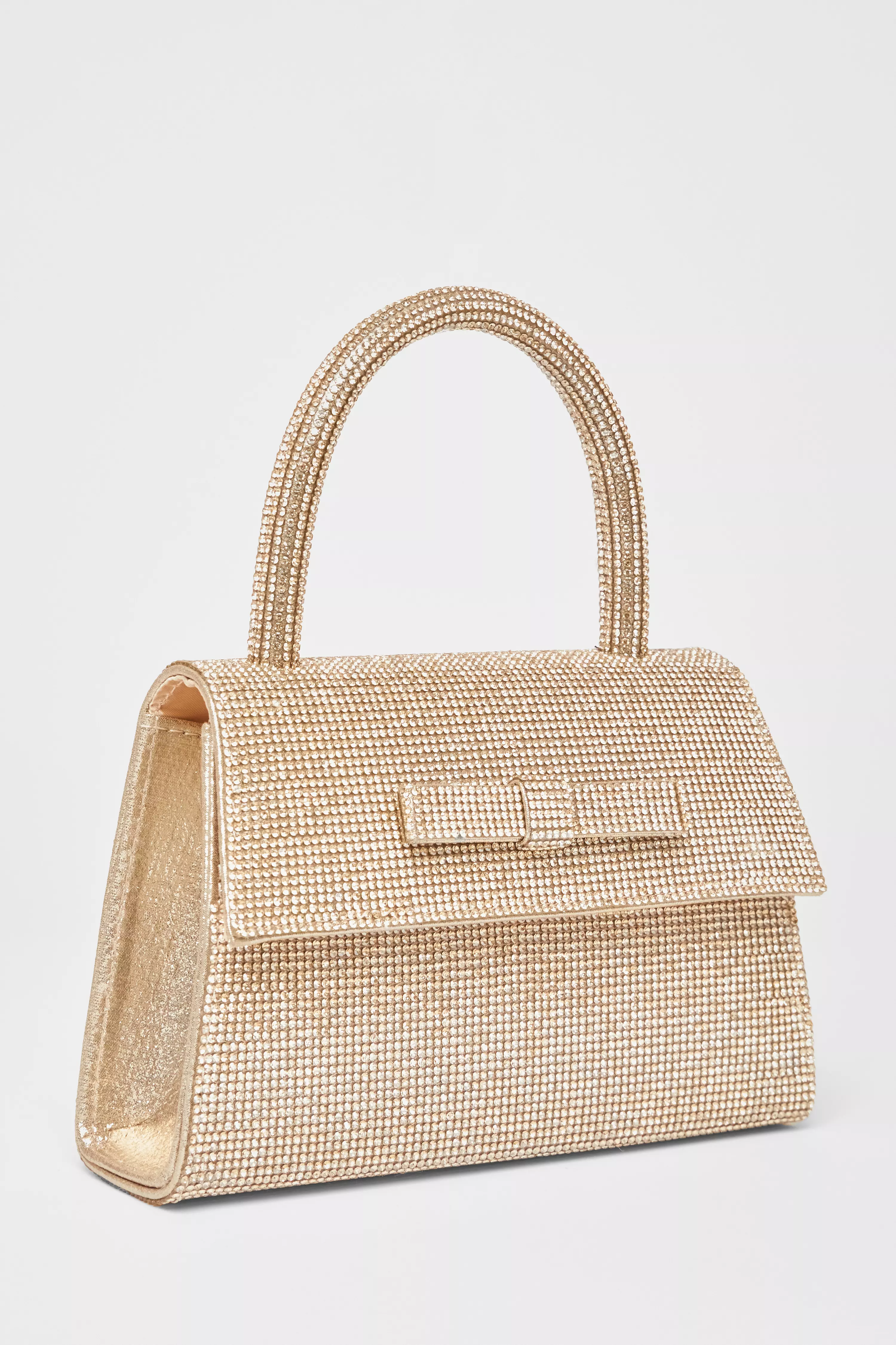 Gold Diamante Top Handle Bag