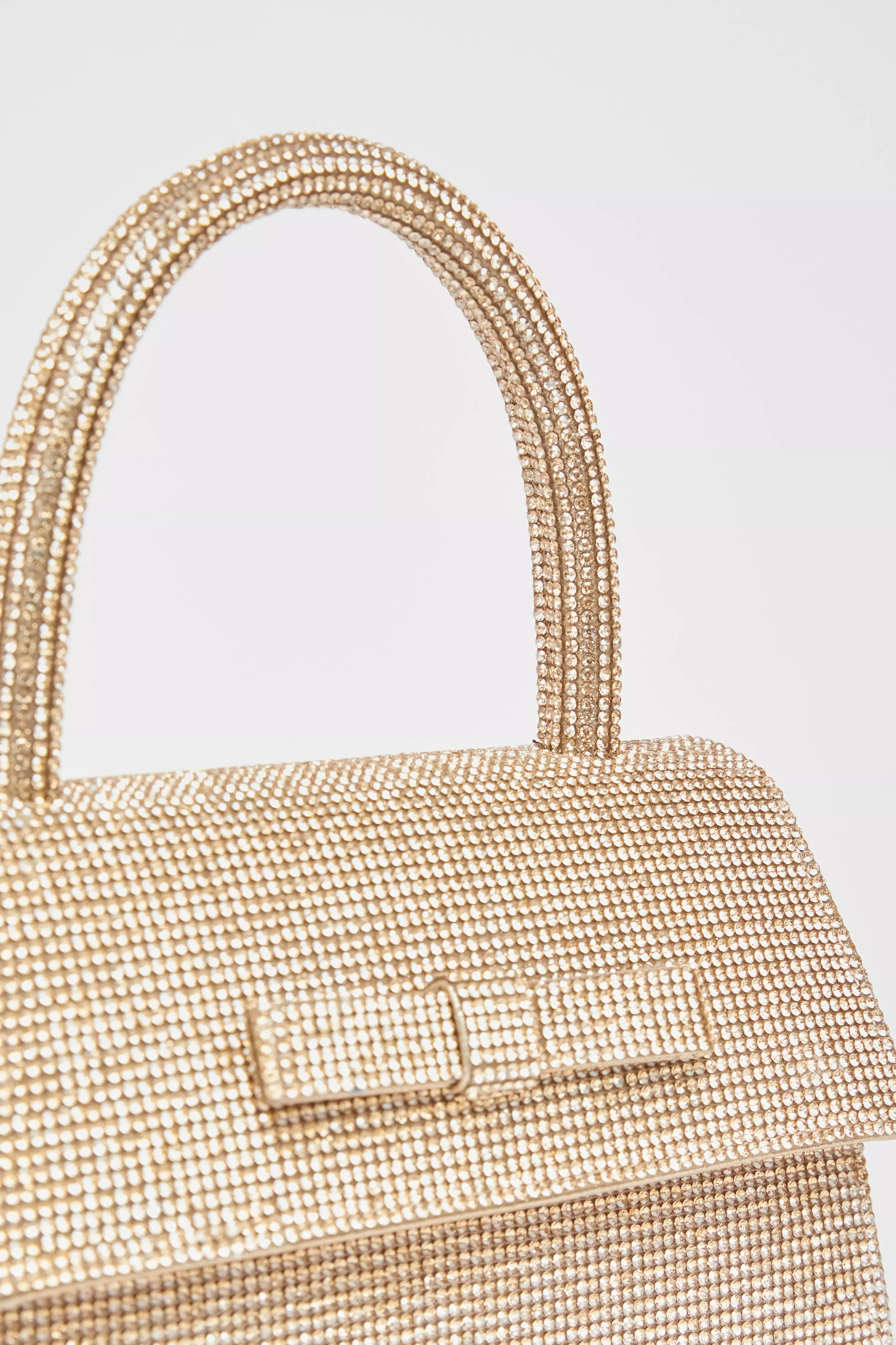 Gold Diamante Top Handle Bag