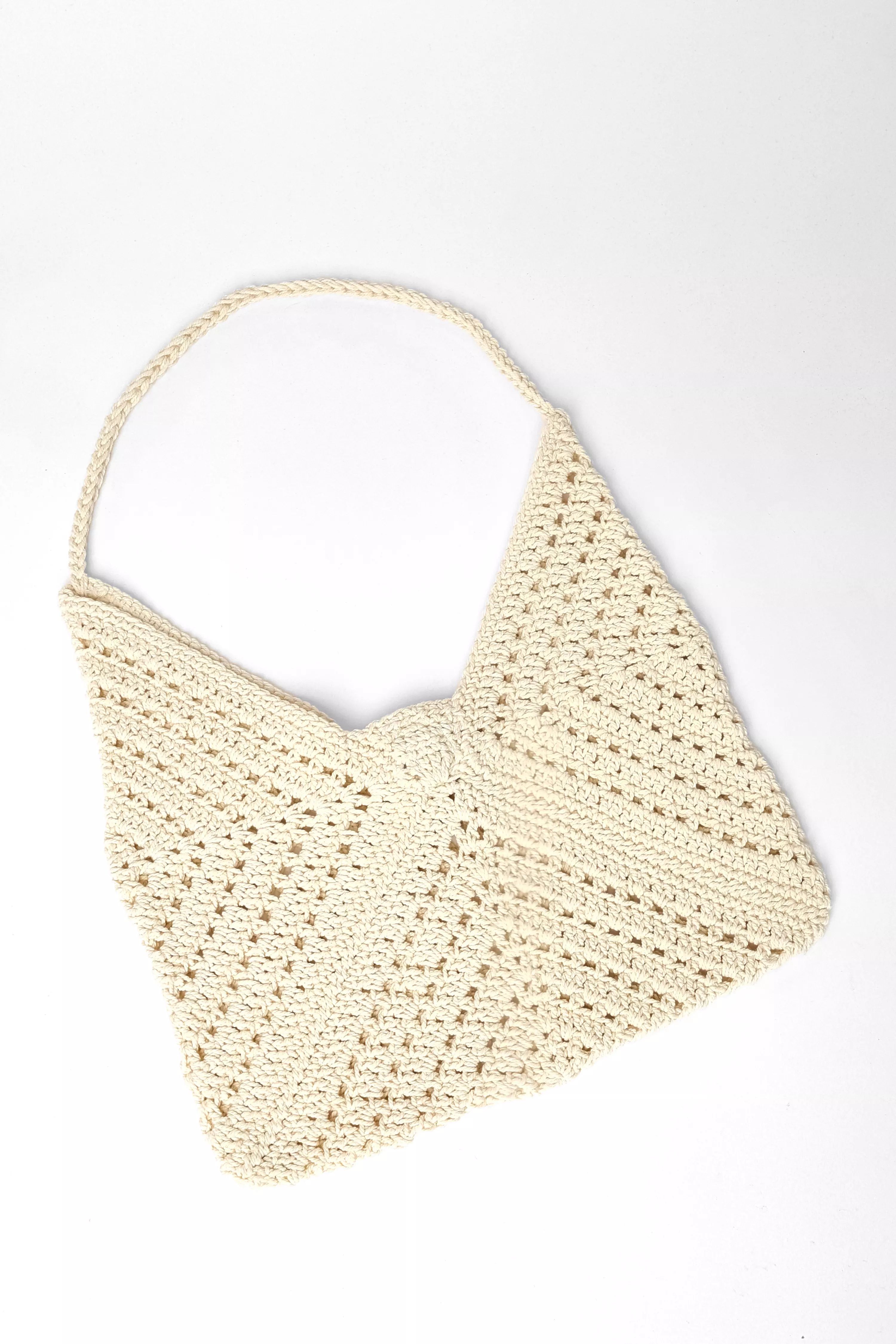Cream Crochet Shoulder Bag