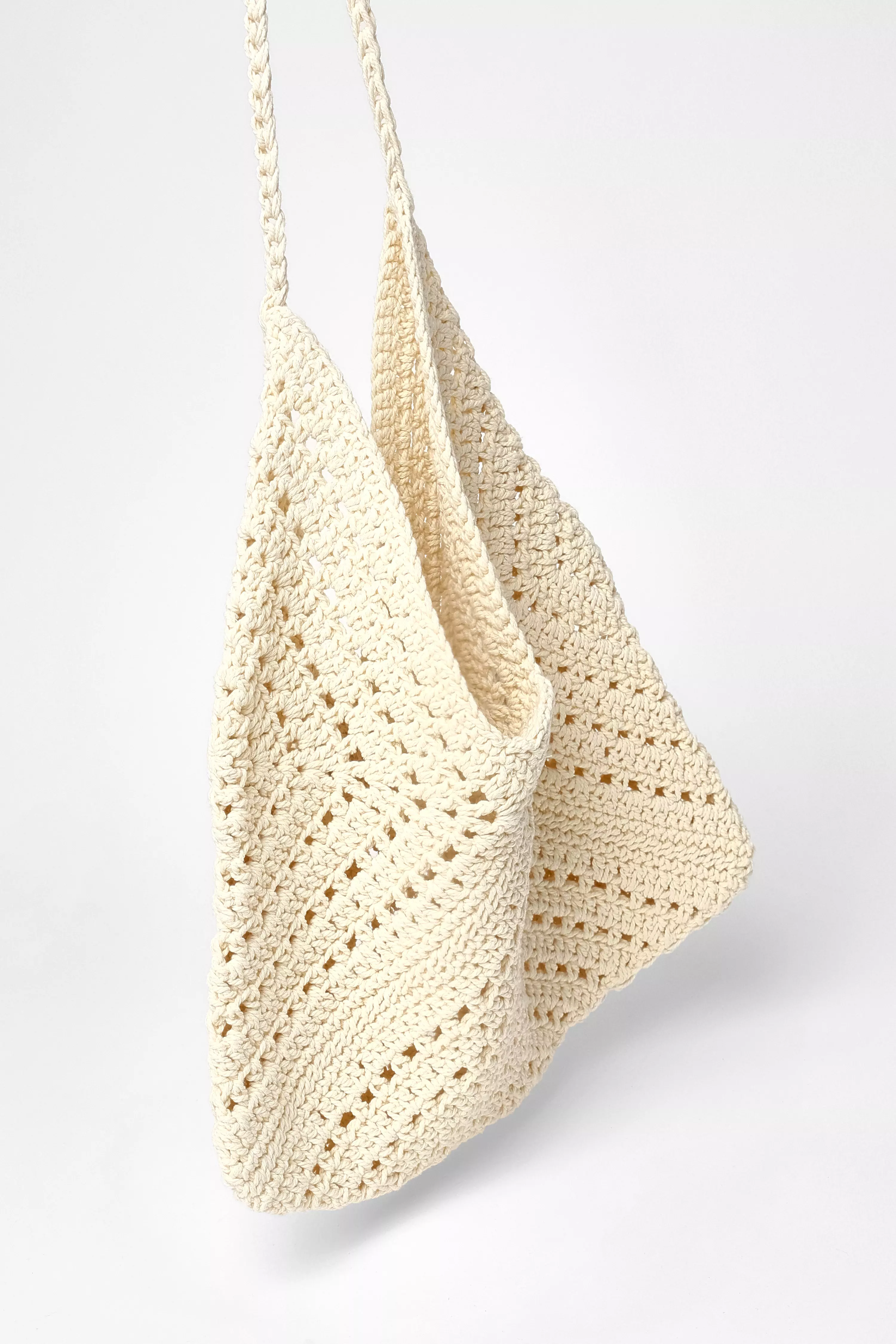 Cream Crochet Shoulder Bag