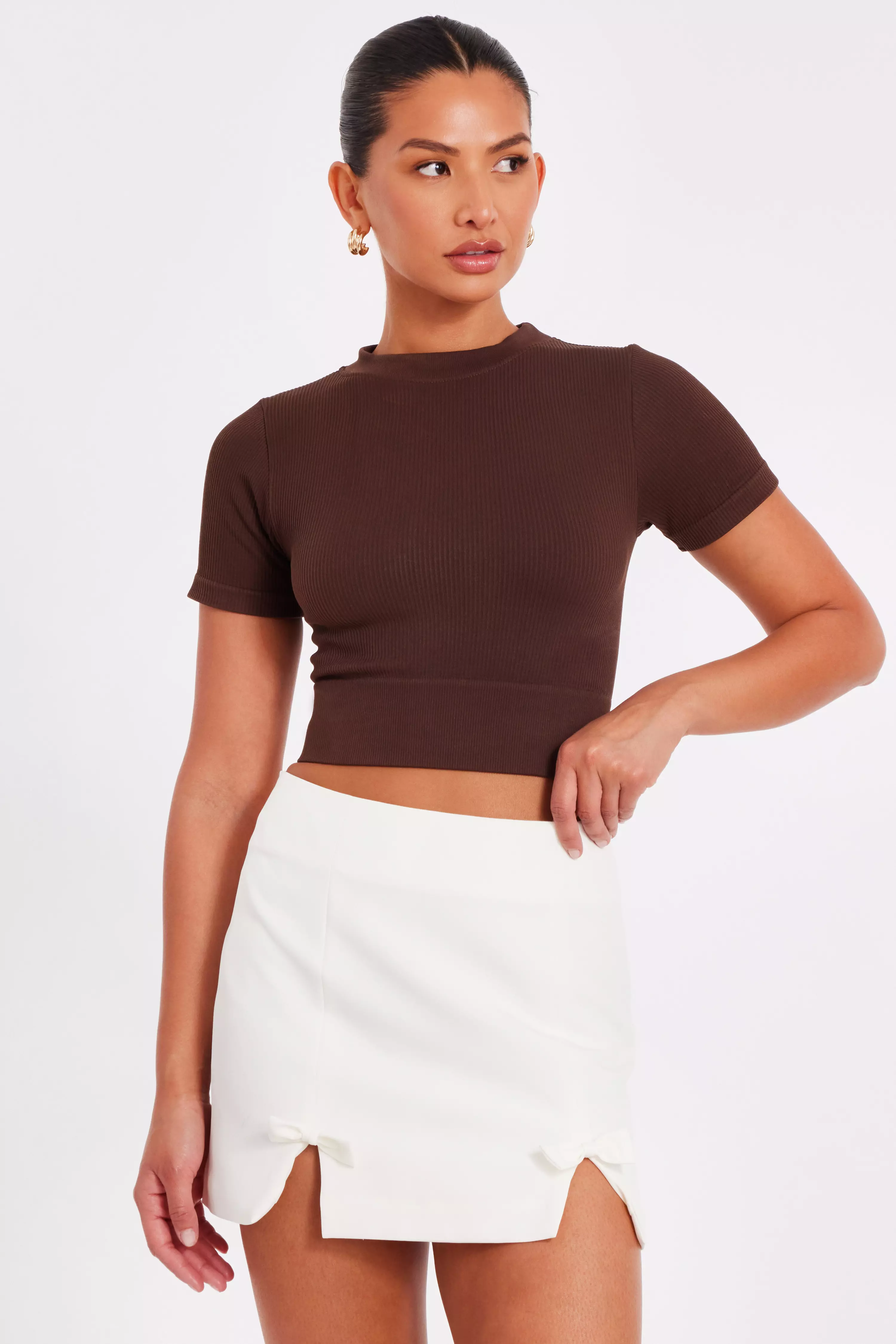 Cream Bow Detail Skirt