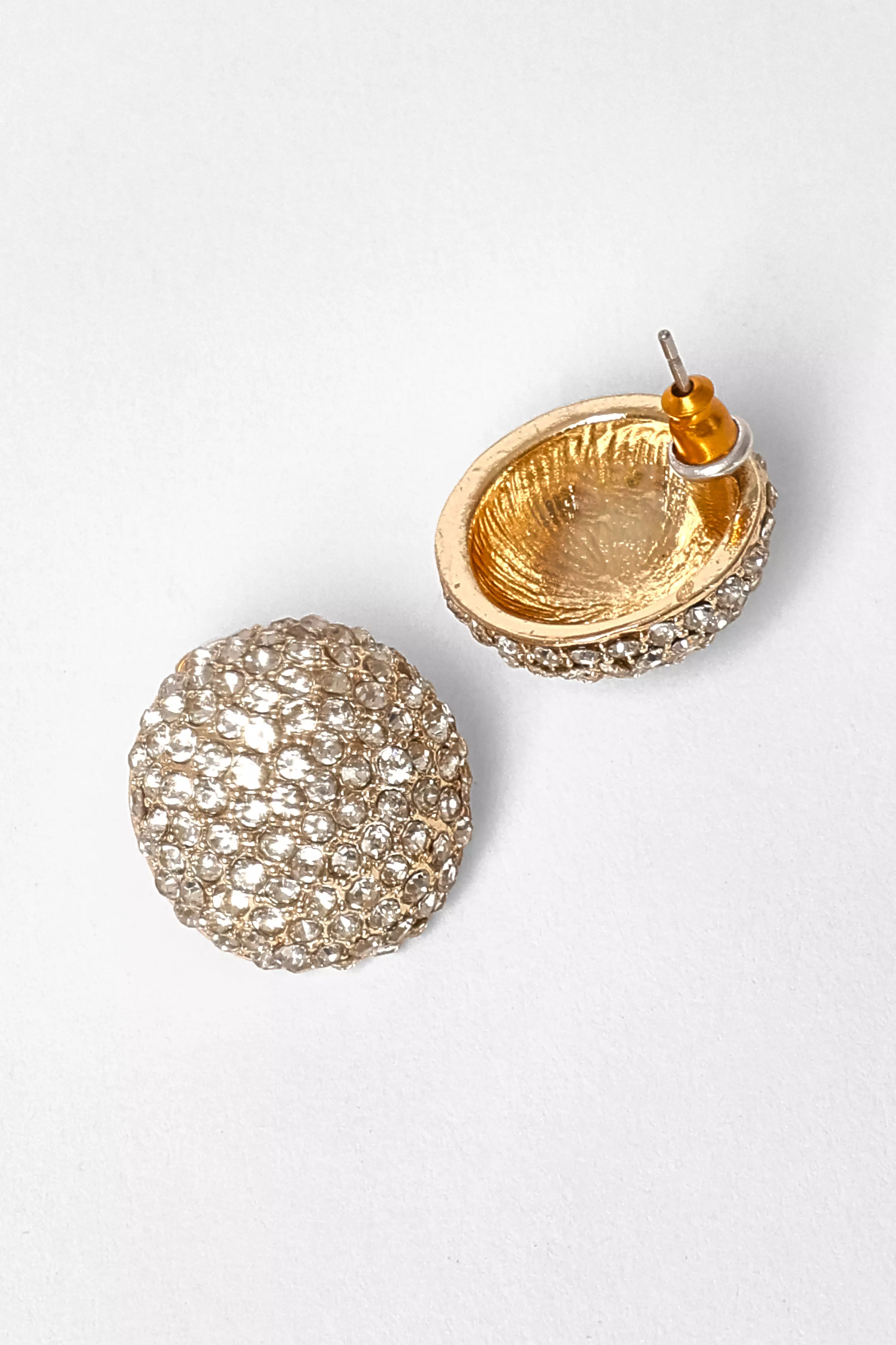 Gold Diamante Stud Earrings
