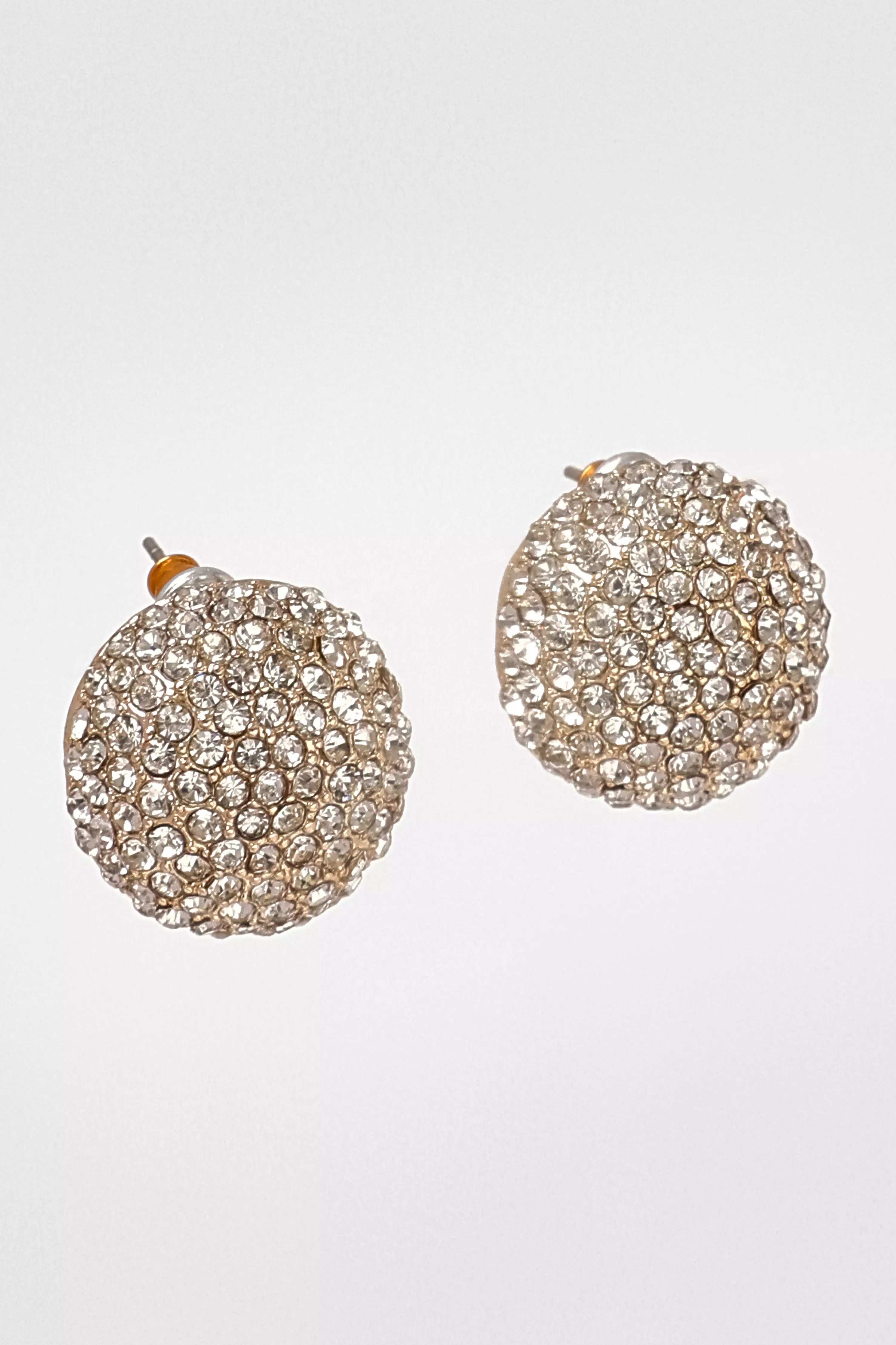 Gold Diamante Stud Earrings