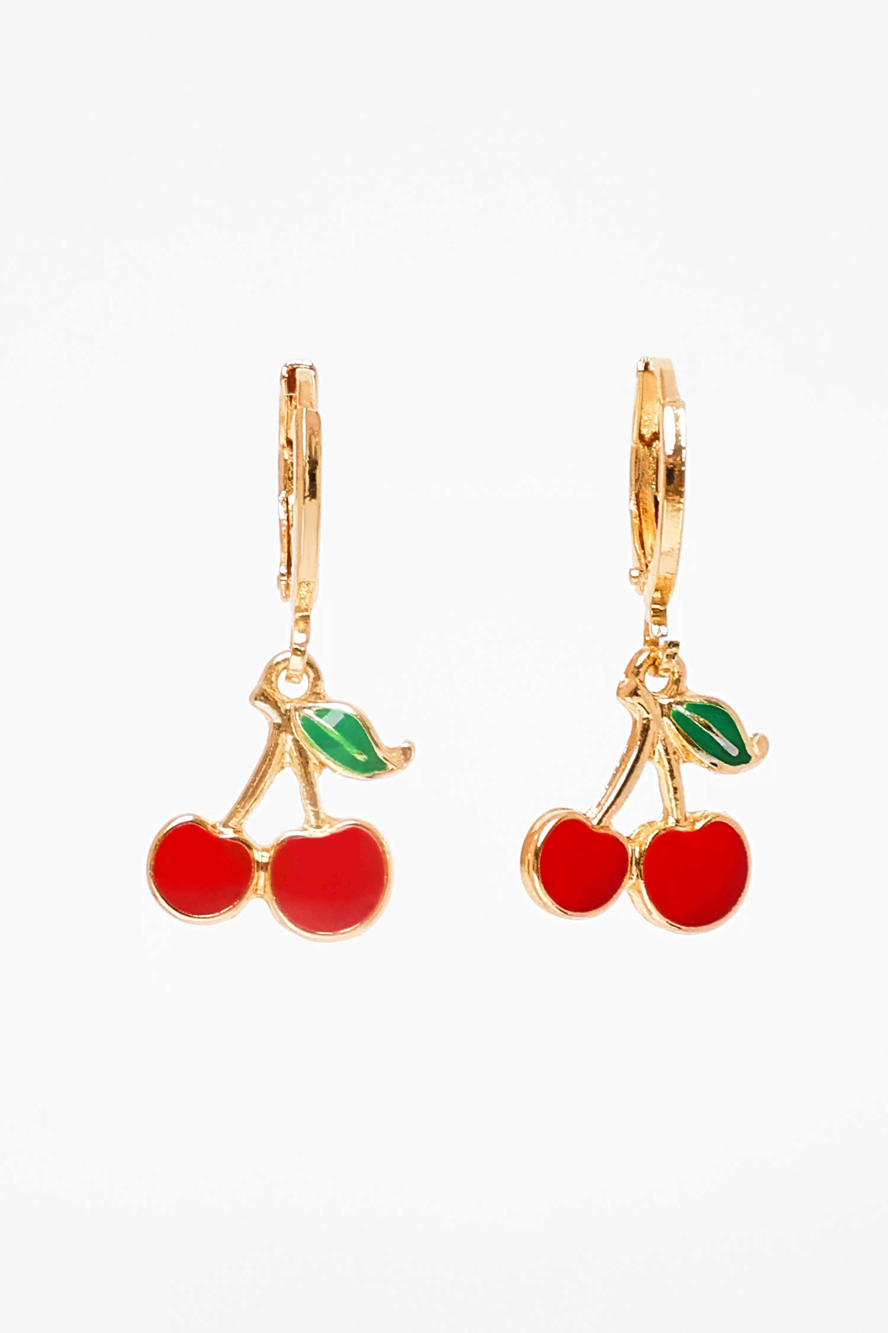 Red Cherry Hoop Earrings