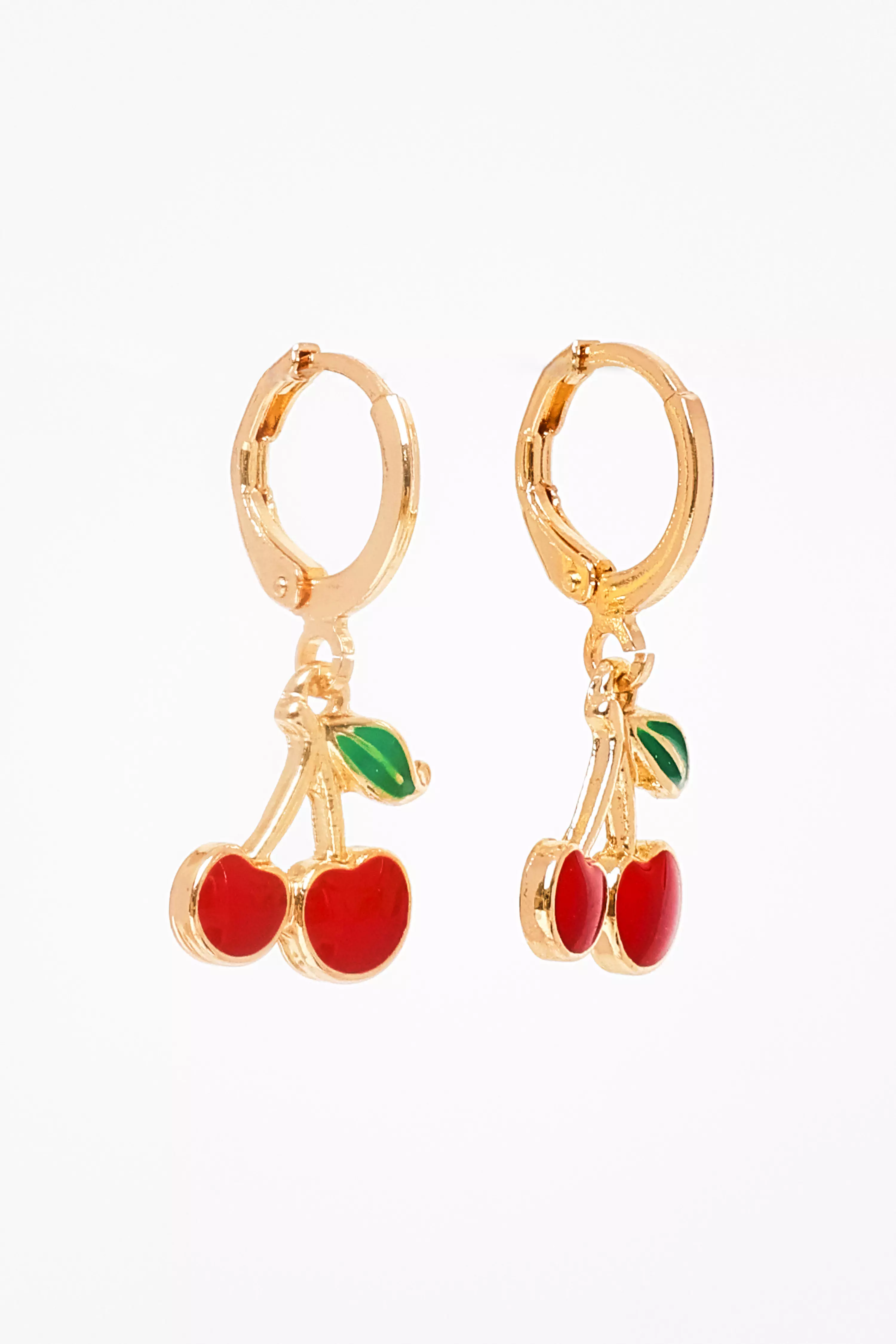Red Cherry Hoop Earrings