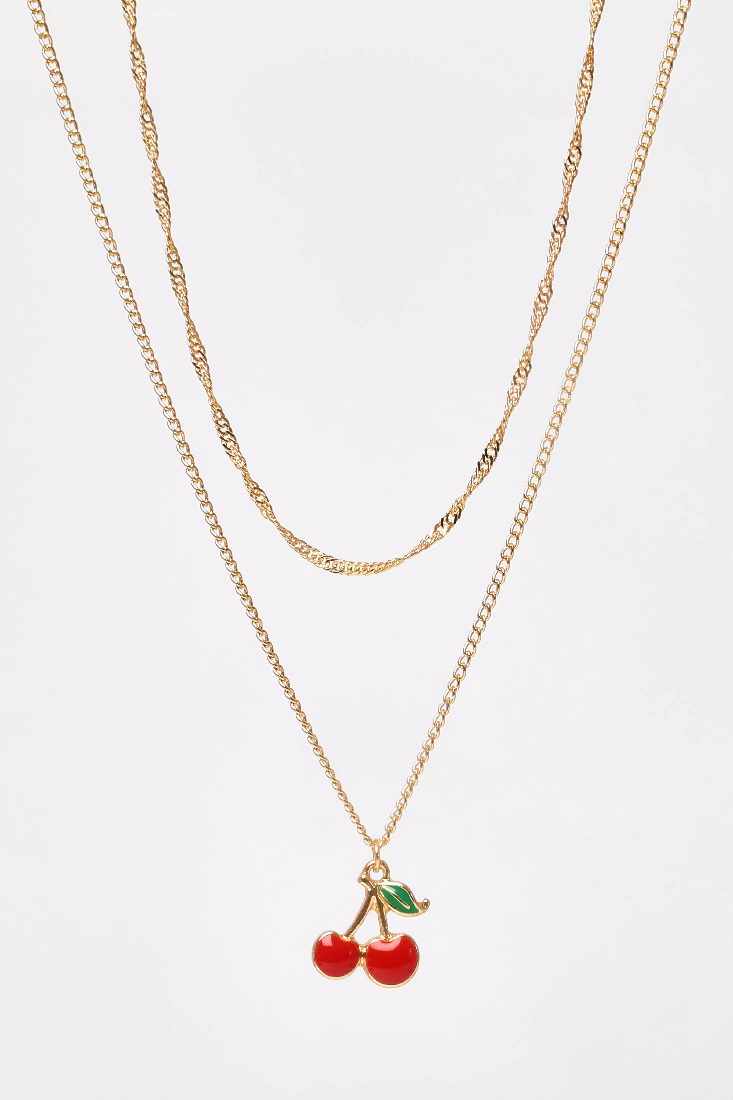 Red Cherry Layered Necklace