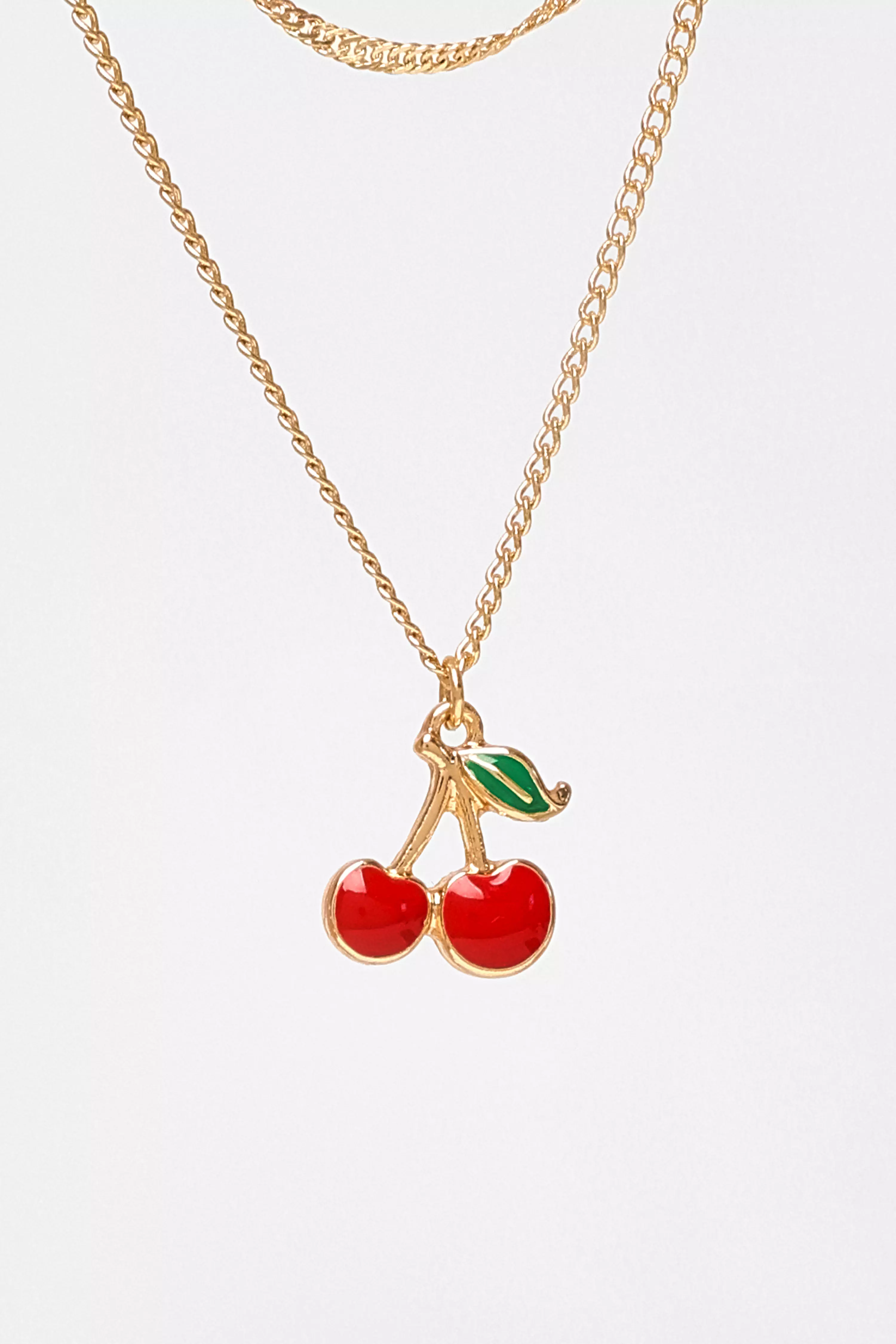 Red Cherry Layered Necklace